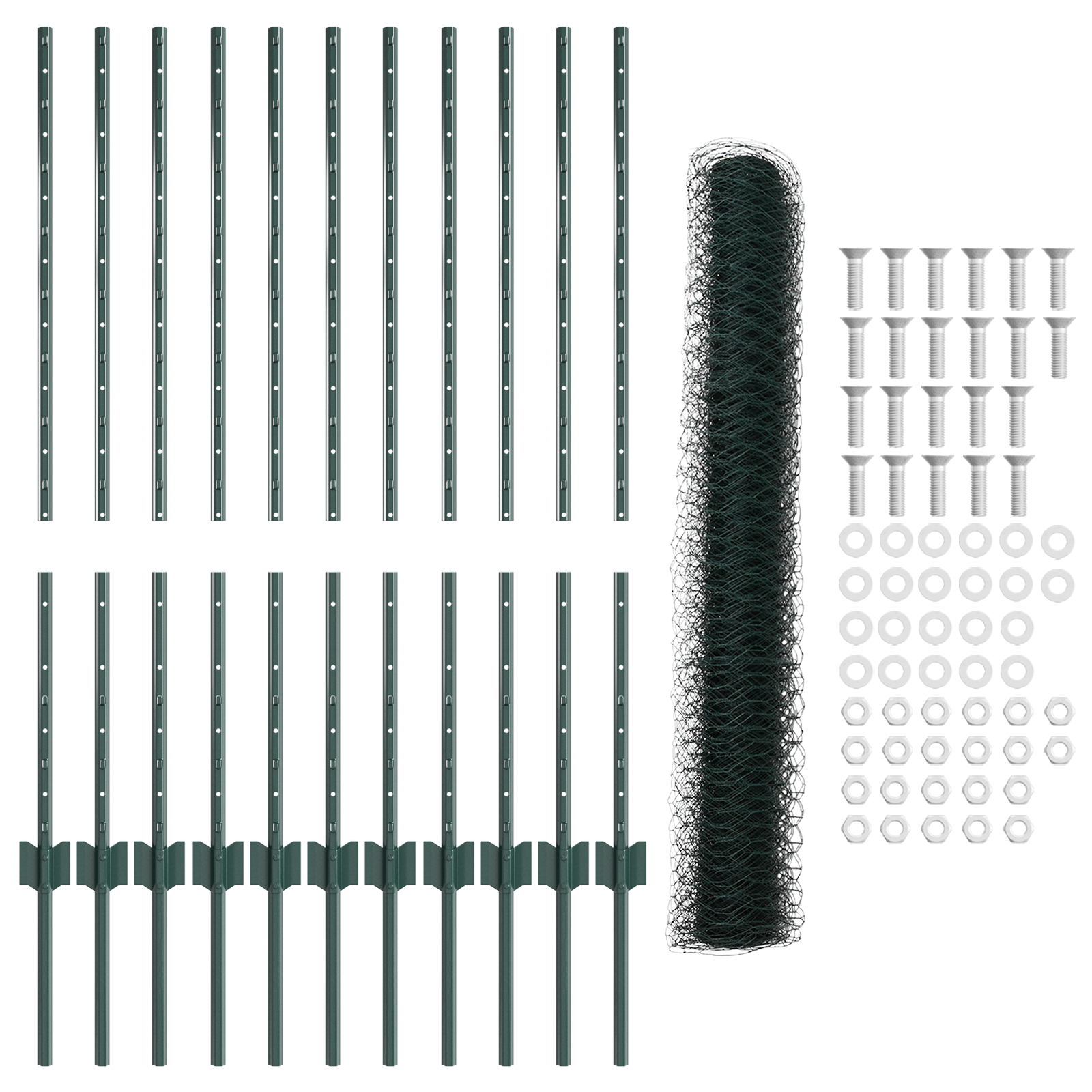 Garden Fence Set Set of 2 Green Metal 25 x 1 m Durable - Image 5