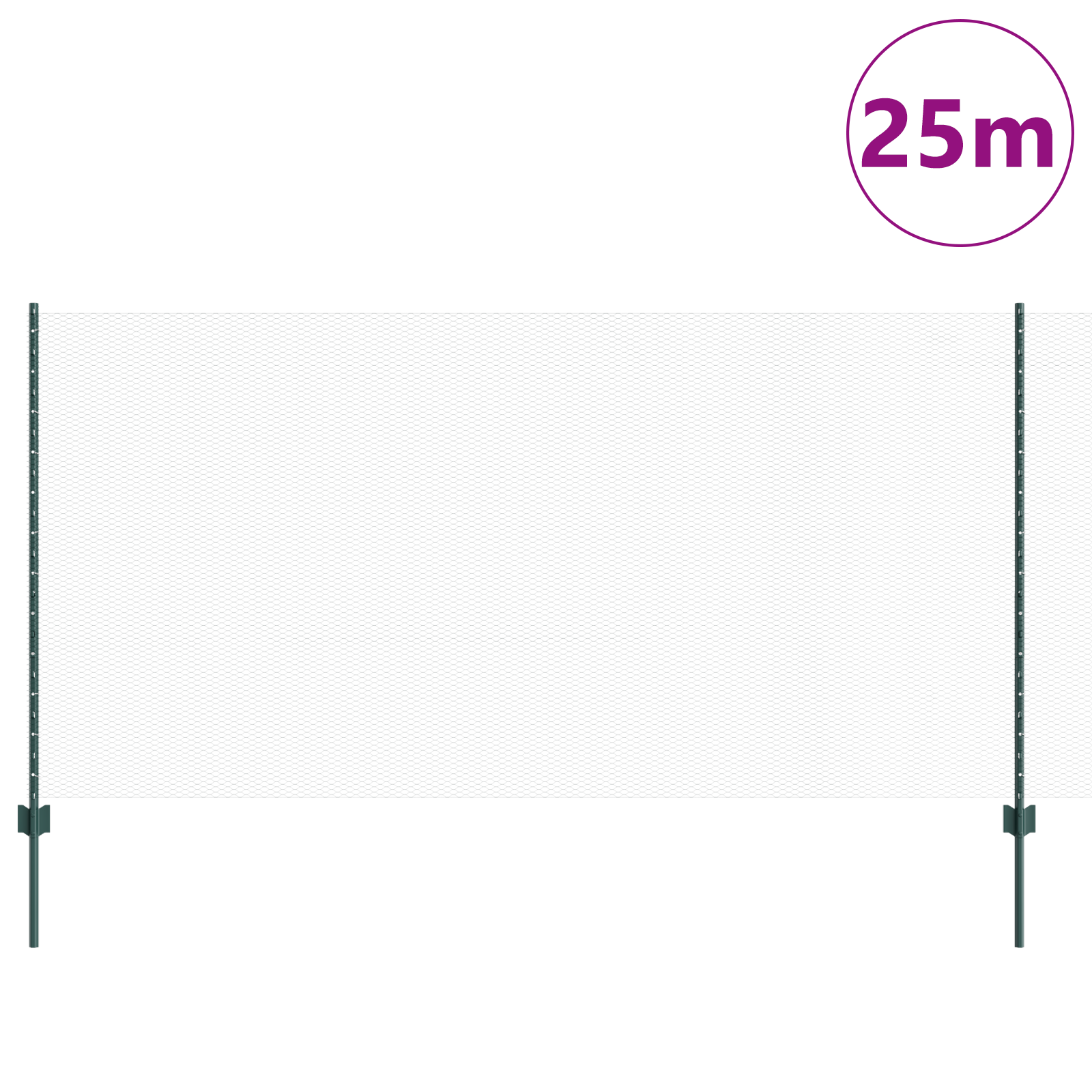 Hexagonal Garden Fence Set Set of 2 Green Metal 25 x 1.2 m - Image 3