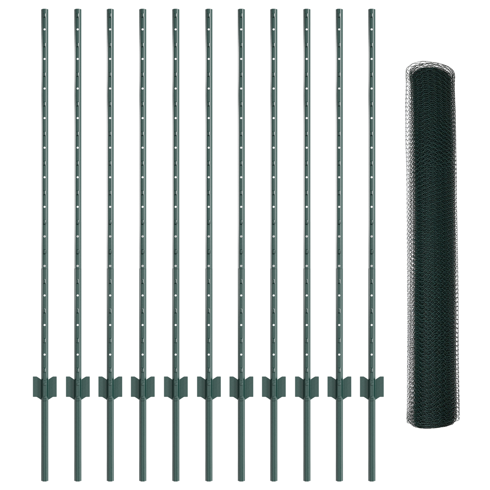 Hexagonal Garden Fence Set Set of 2 Green Metal 25 x 1.2 m - Image 4