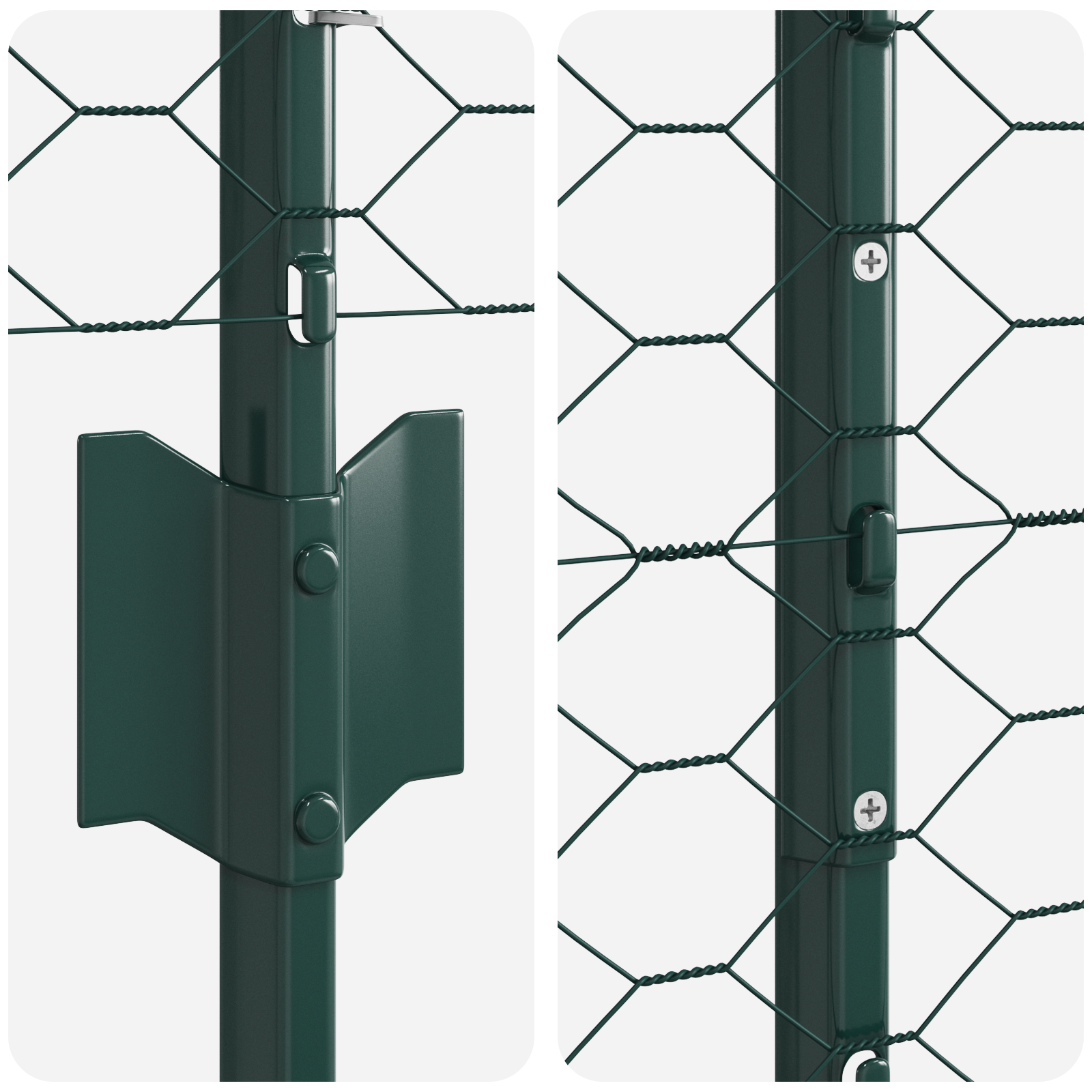 Hexagon Gaashekje Set Set van 2 Groen Staal 25 x 1.2 m hek - Afbeelding 9