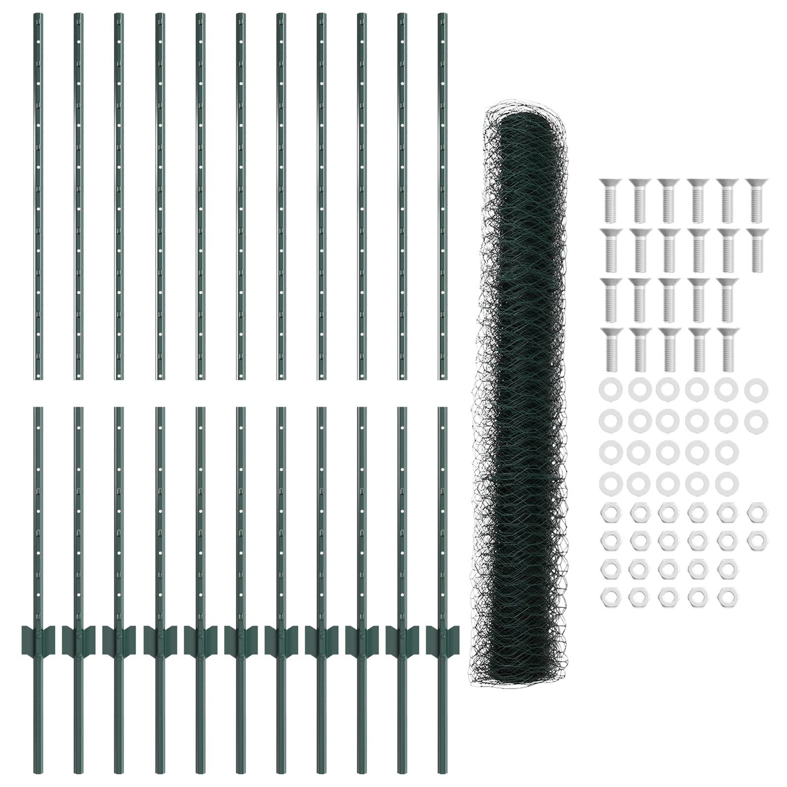 Hexagon Gaashekje Set Set van 2 Groen Staal 25 x 1.2 m hek - Afbeelding 7
