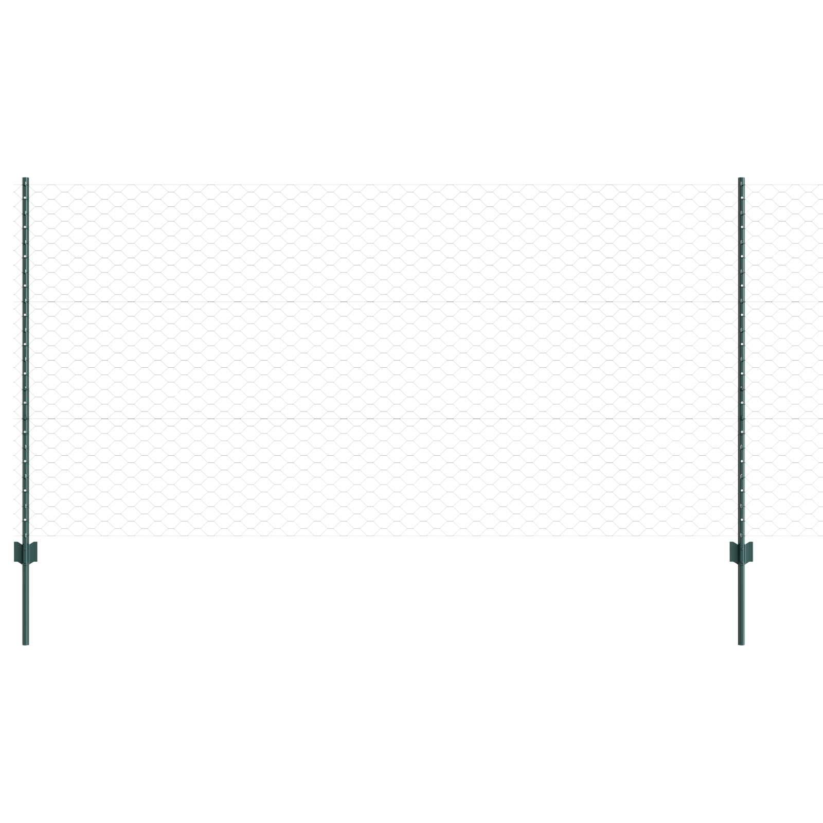 Hexagon Gaashekje Set Set van 2 Groen Staal 25 x 1.2 m hek - Afbeelding 2