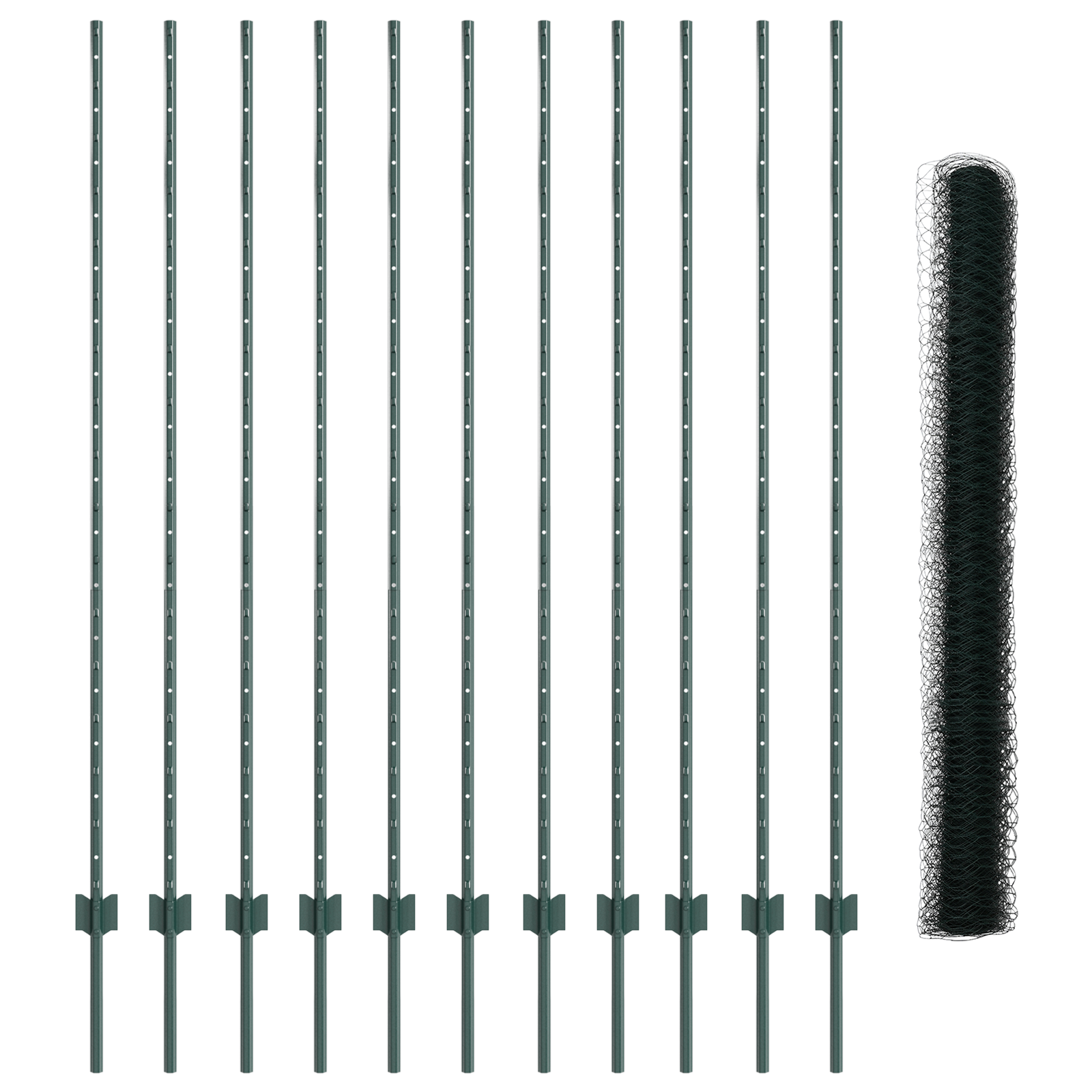 Garden Fence Set Set of 2 Green Metal 25 x 1.5 m Garden Fence - Image 4
