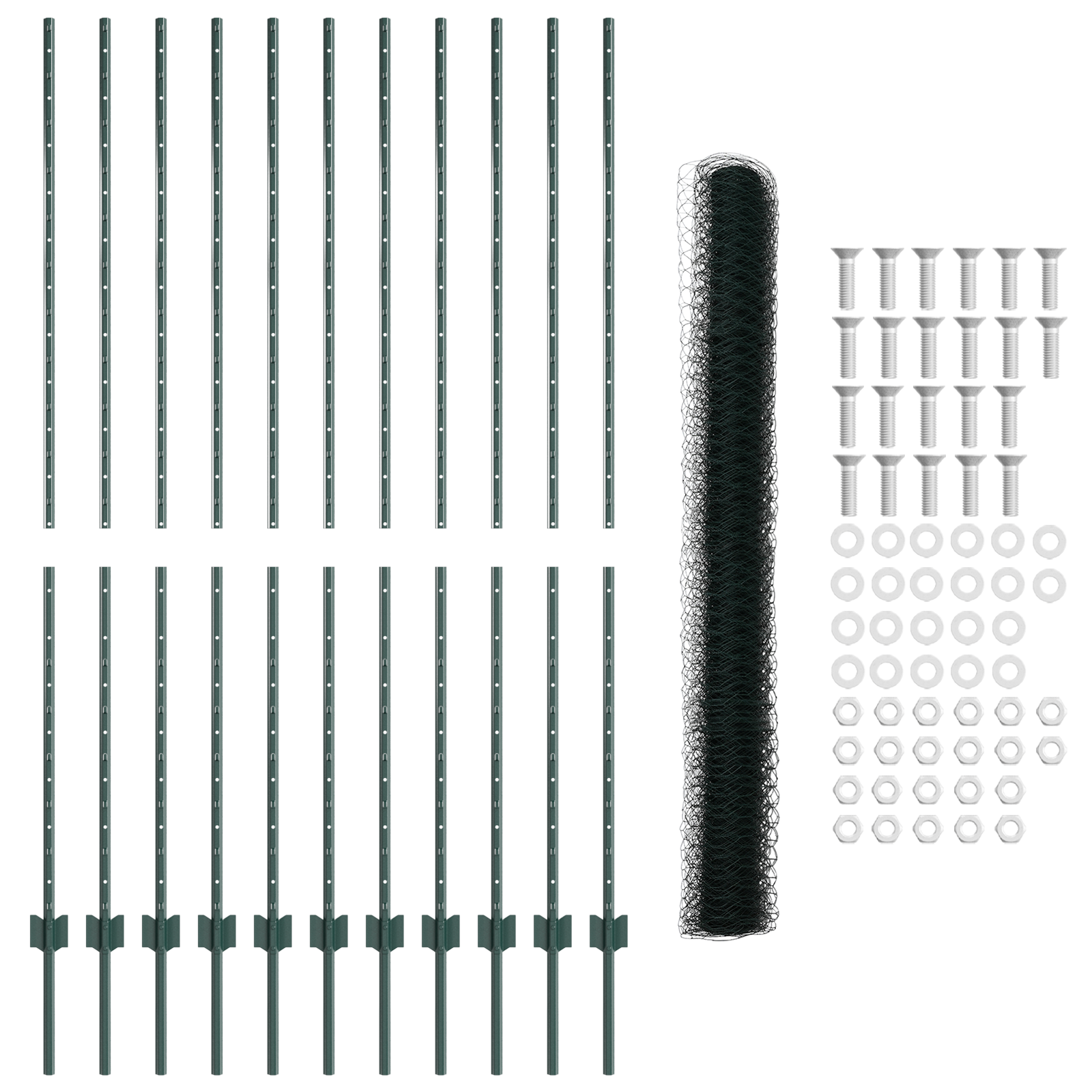 Garden Fence Set Set of 2 Green Metal 25 x 1.5 m Garden Fence - Image 5