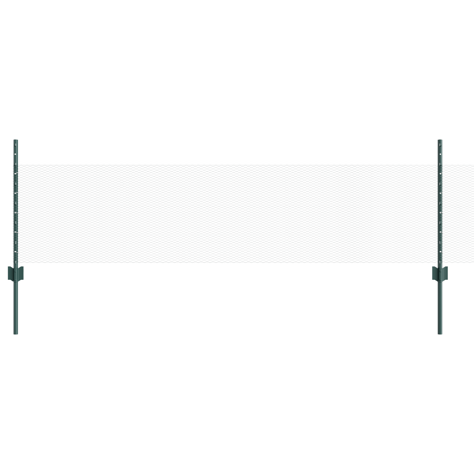Fence Posts 11 pcs U-Channel Green 60 cm Steel - Image 2