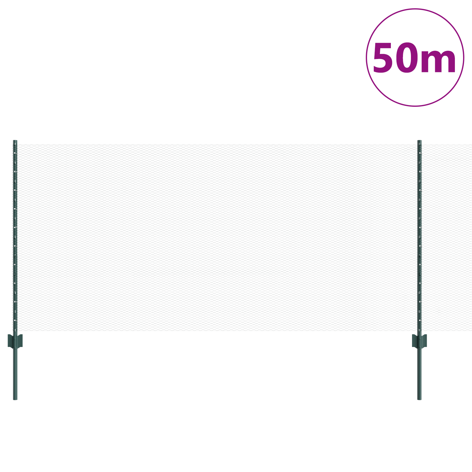 Fence Posts 11 pcs U-Channel Green 100 cm Steel - Image 3