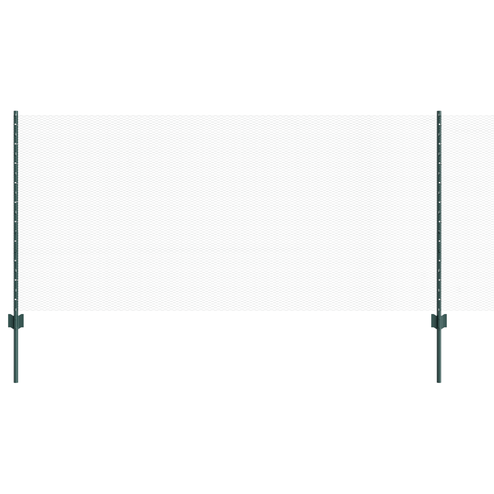 Fence Posts 11 pcs U-Channel Green 100 cm Steel - Image 2