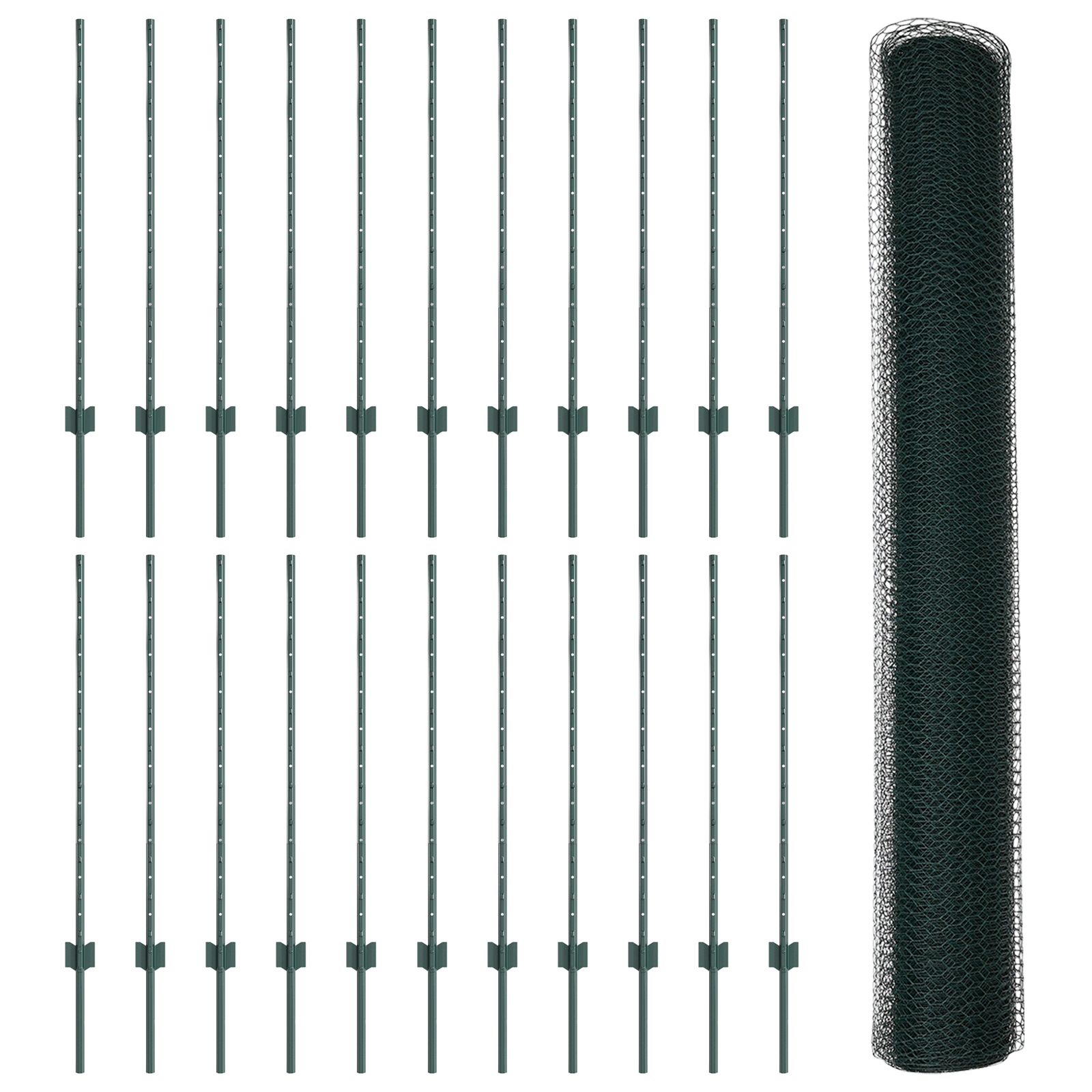 Fence Posts 11 pcs U-Channel Green 100 cm Steel - Image 4