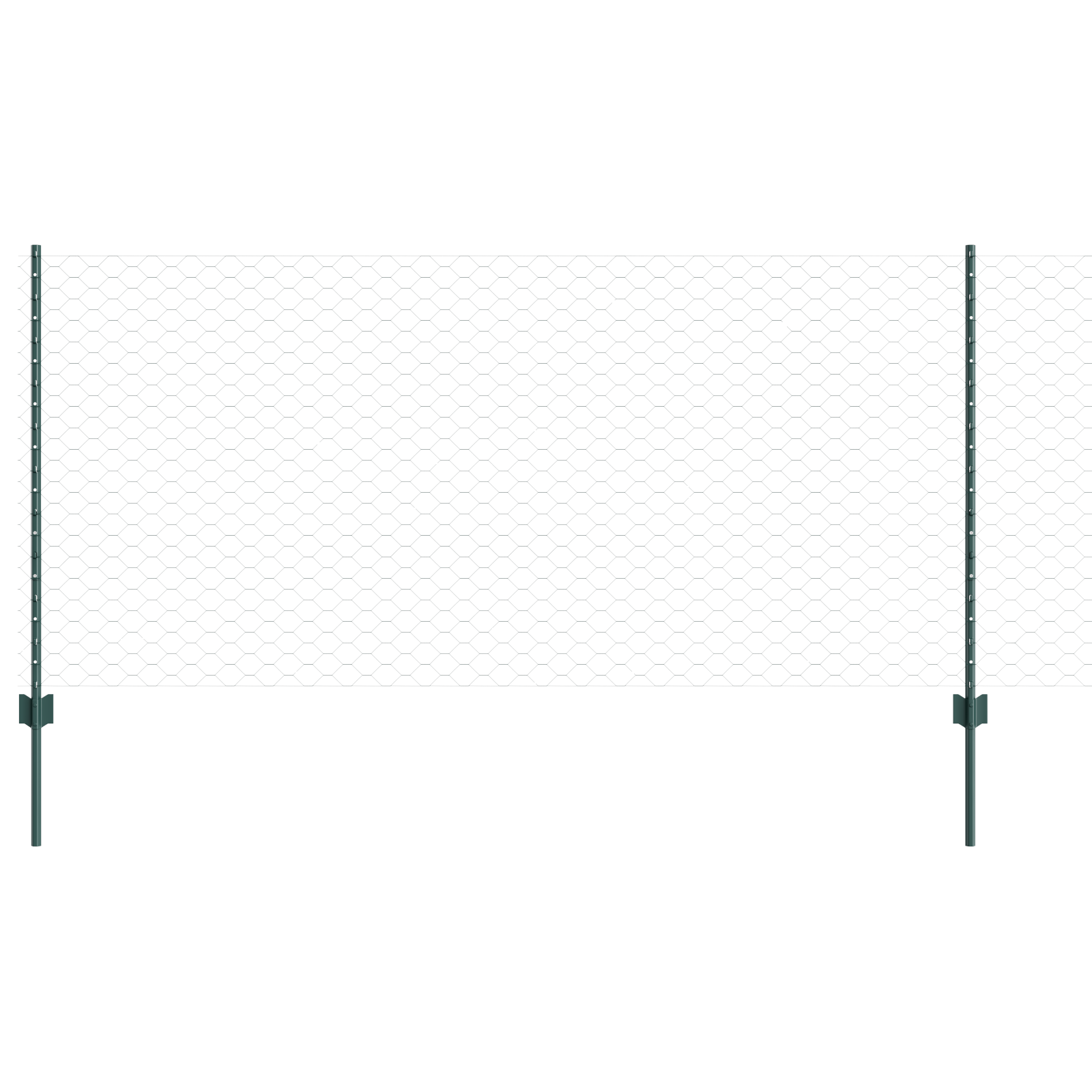 Fence Posts 11 pcs U-Channel Green 100 cm Steel - Image 2