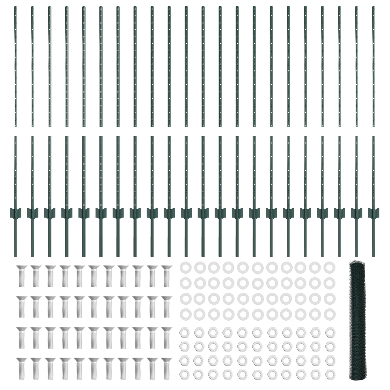 Fence Posts 11 pcs U-Channel Green 120 cm Steel - Image 5