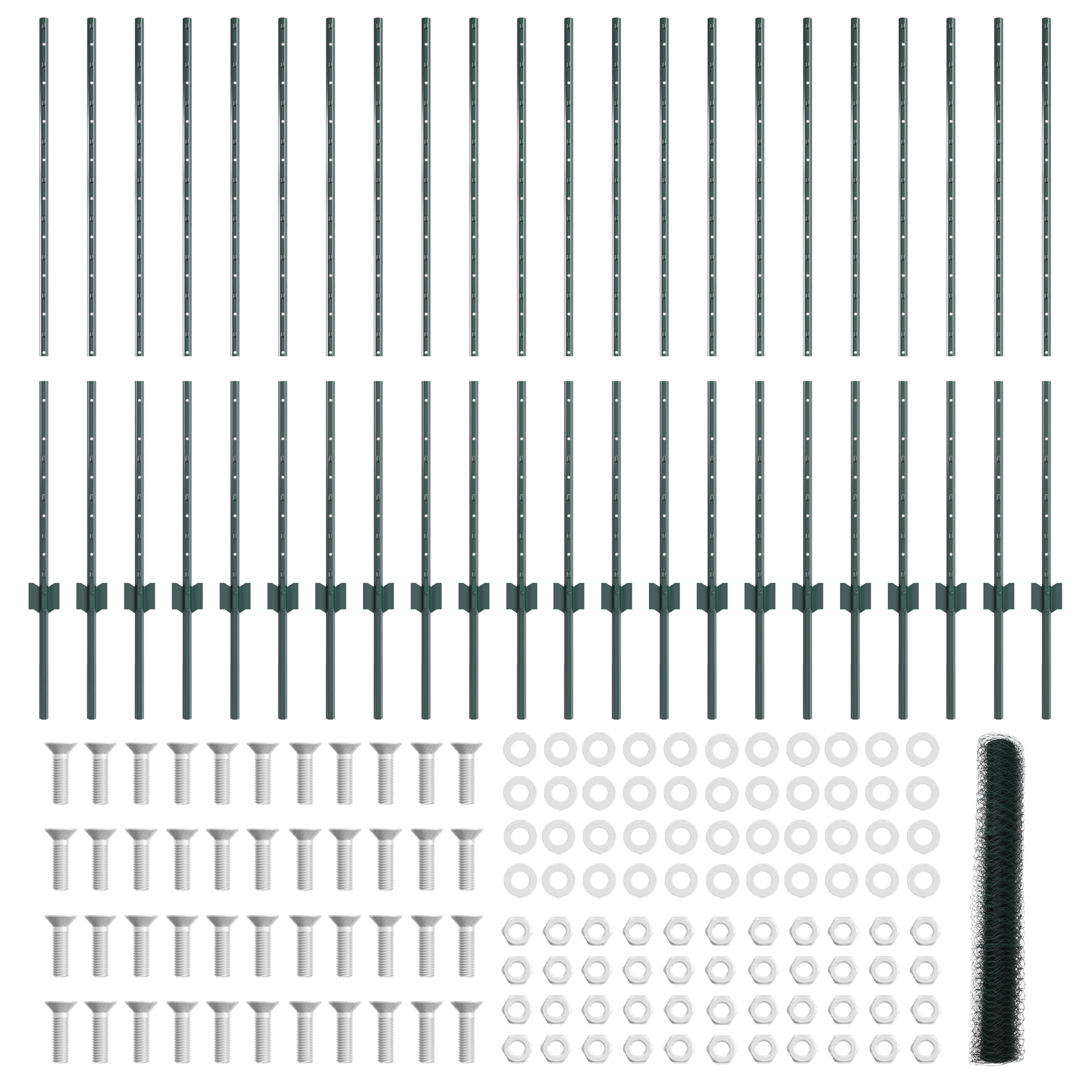 Fence Posts 11 pcs U-Channel Green 120 cm Steel - Image 5