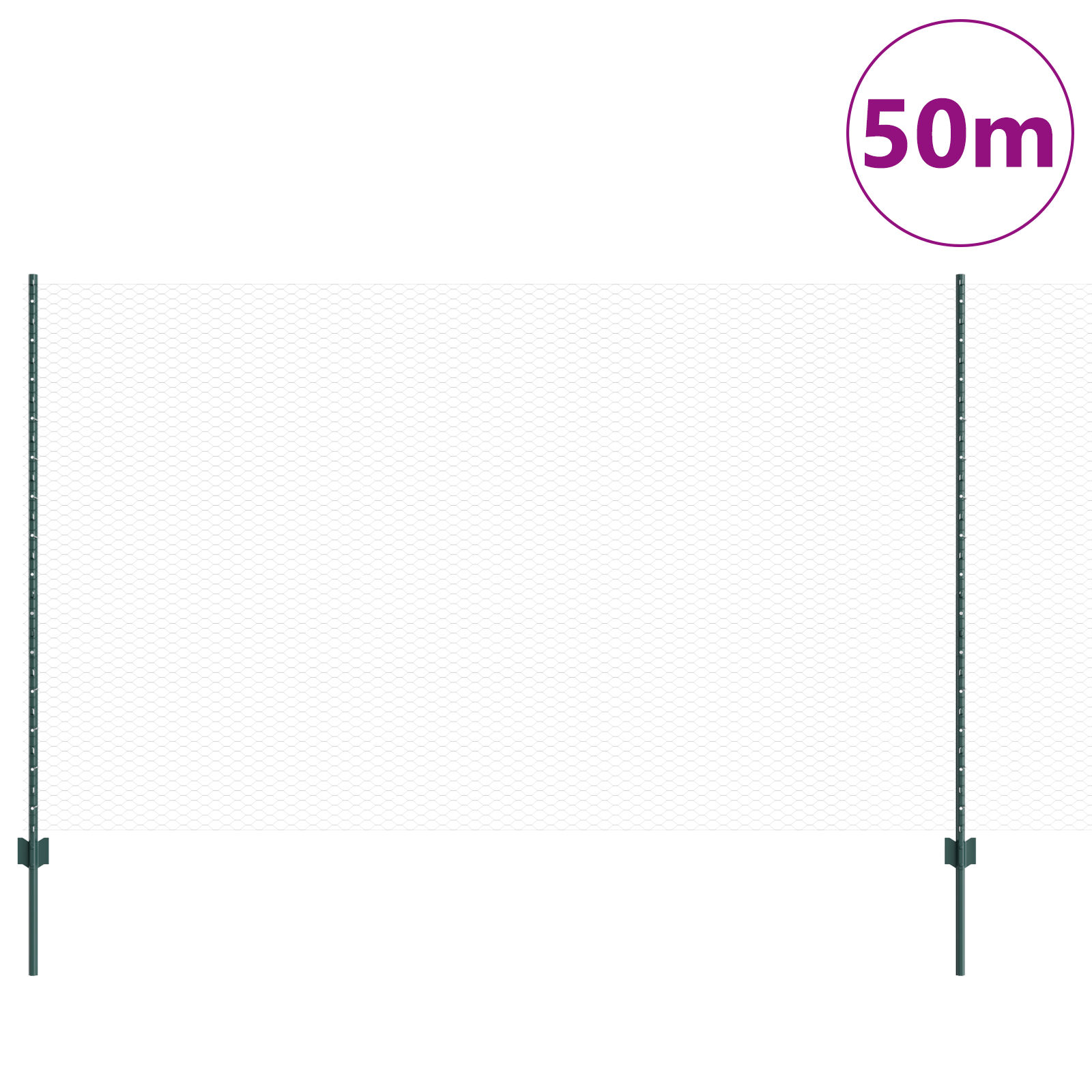 Fence Posts 11 pcs U-Channel Green 140 cm Steel - Image 3