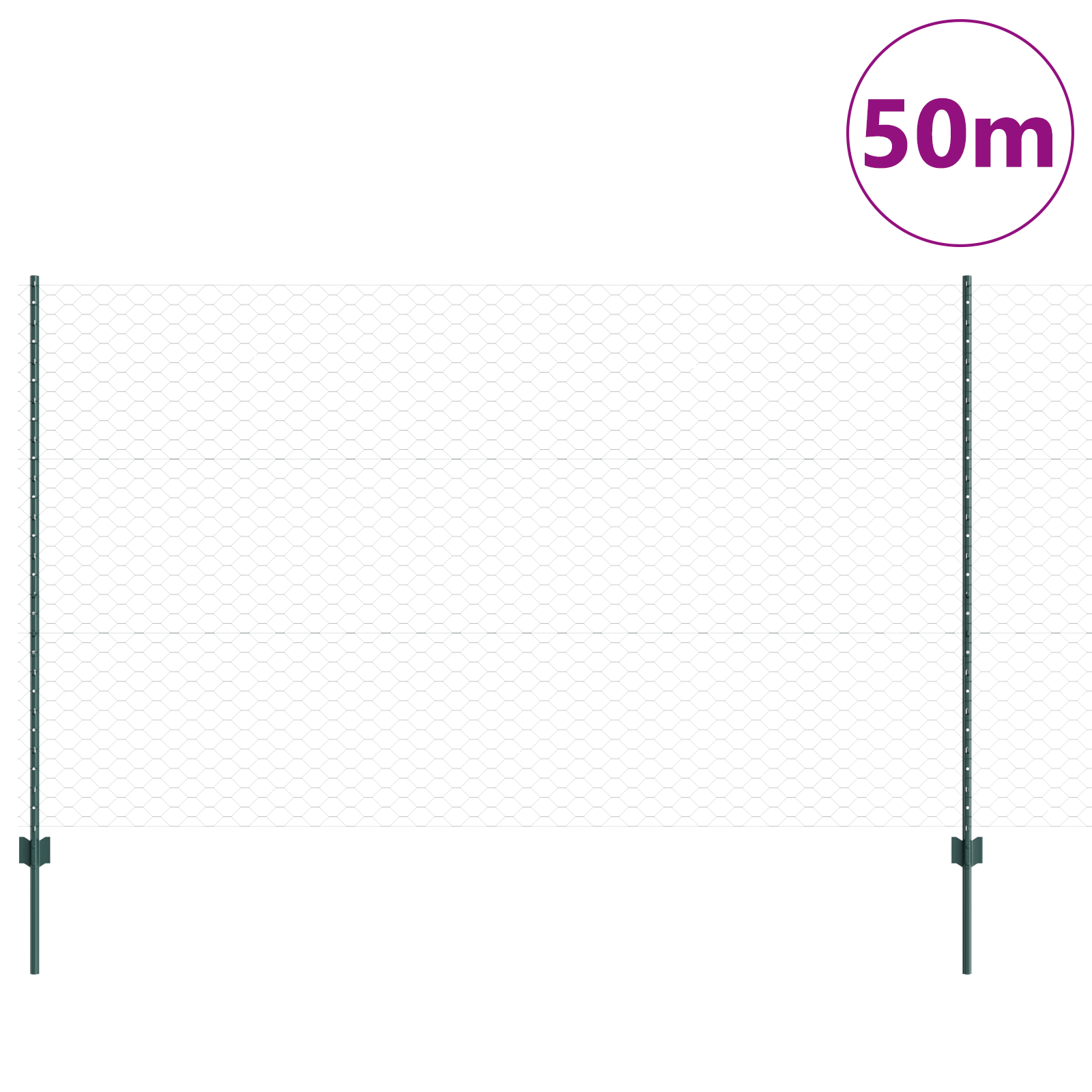Fence Posts 11 pcs U-Channel Green 140 cm Steel - Image 3