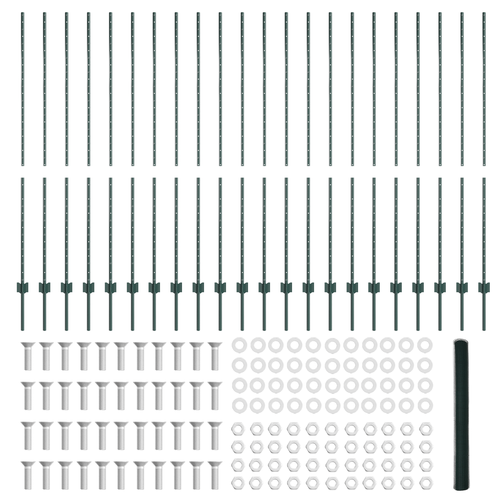 Fence Posts 11 pcs U-Channel Green 160 cm Steel - Image 5