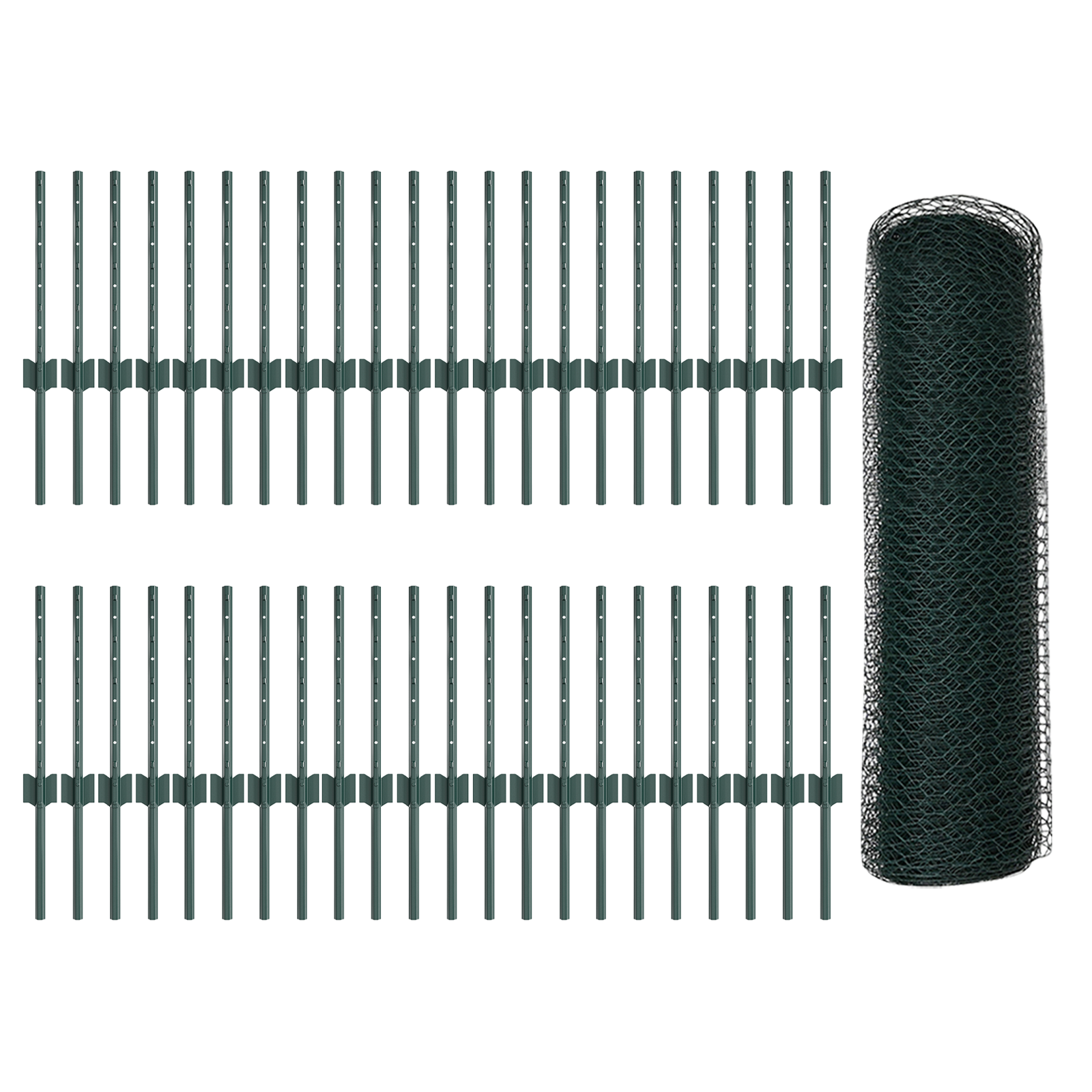 Fence Posts 11 pcs U-Channel Green 40 cm Steel - Image 4