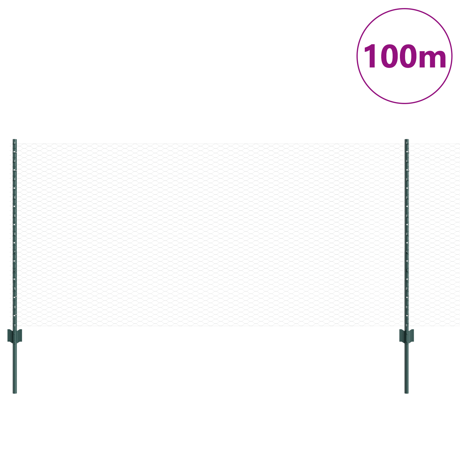 Fence Posts 11 pcs U-Channel Green 100 cm Steel - Image 3