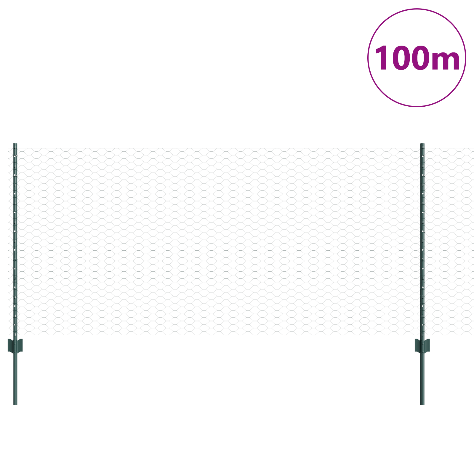 Fence Posts 11 pcs U-Channel Green 100 cm Steel - Image 3