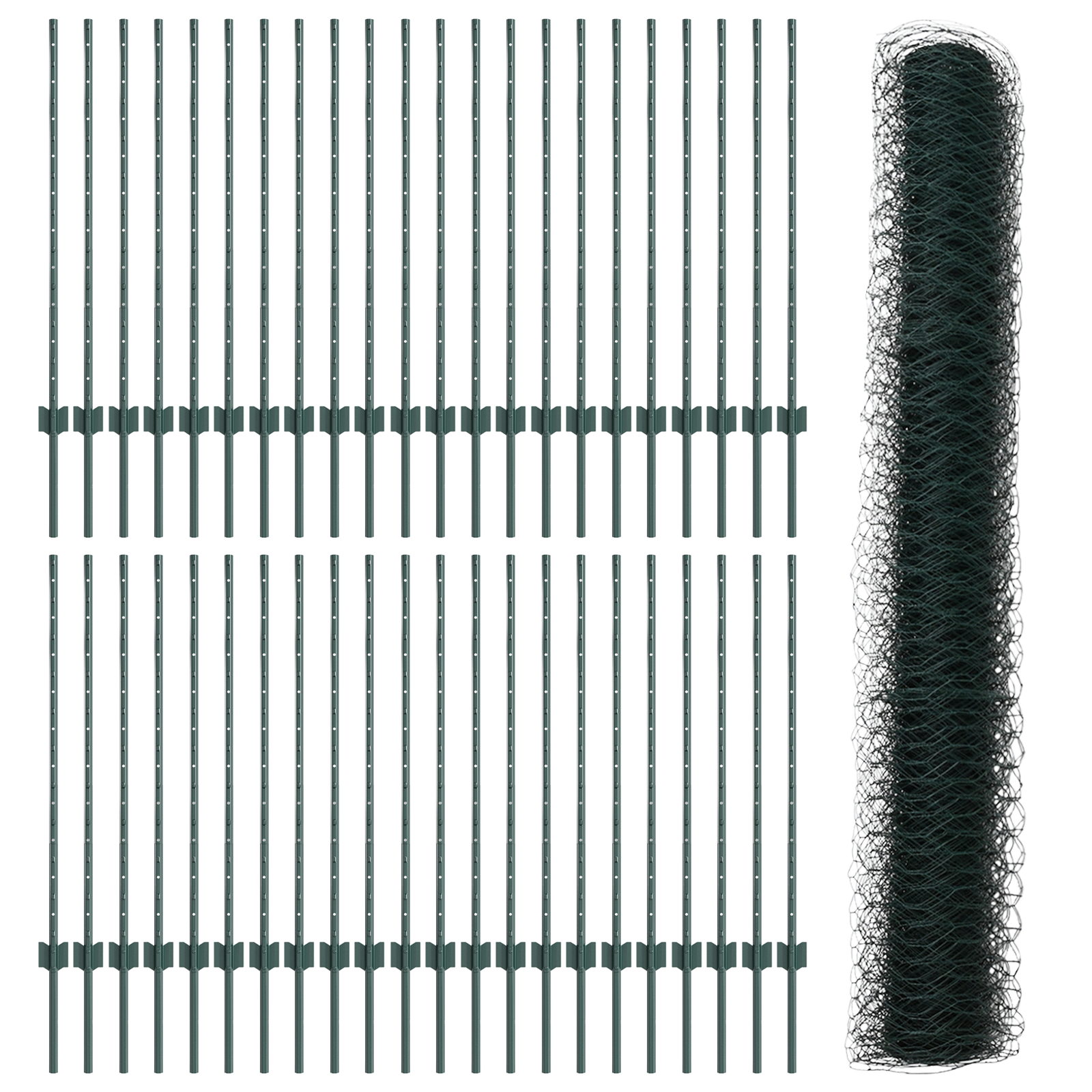 Fence Posts 11 pcs U-Channel Green 100 cm Steel - Image 4