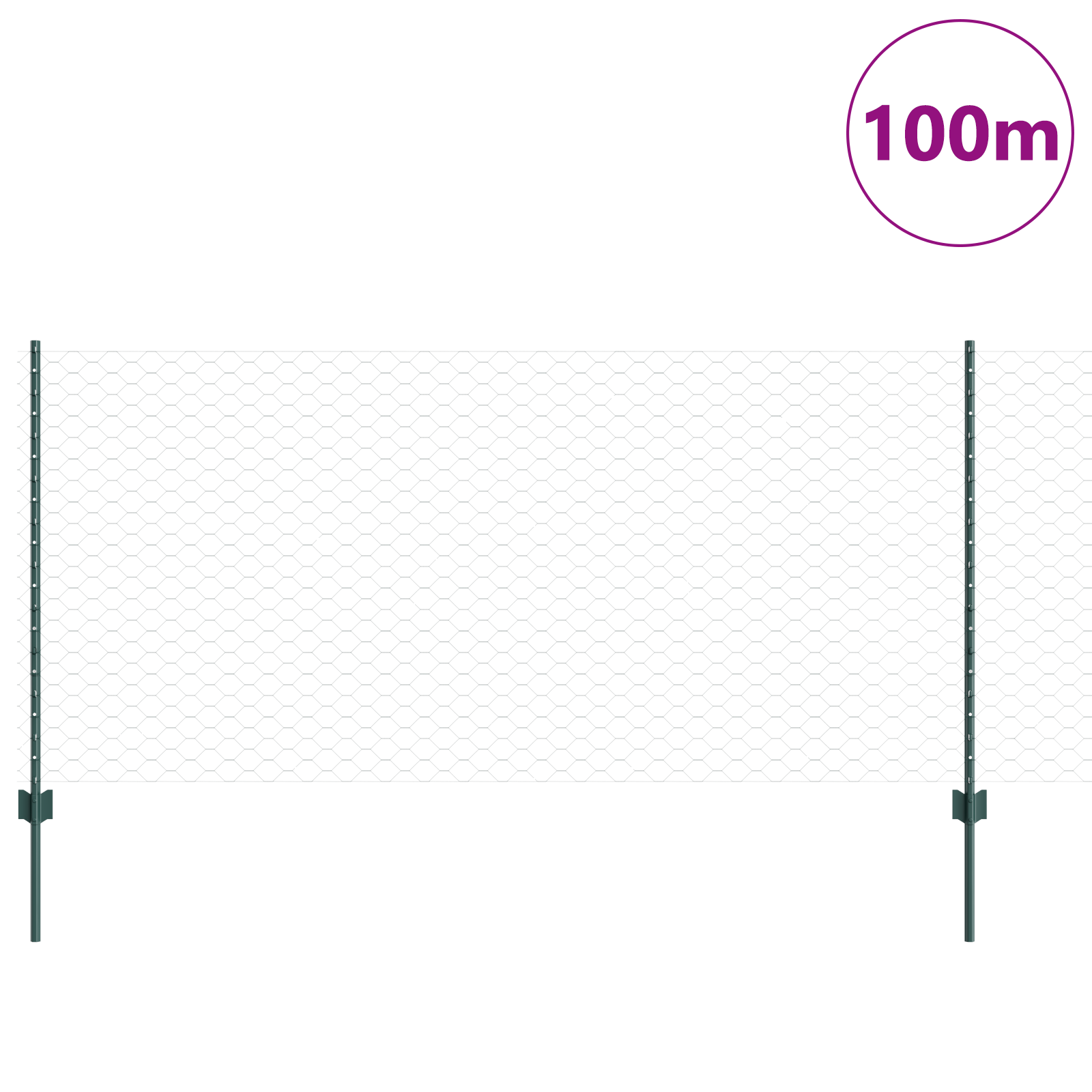 Fence Posts 11 pcs U-Channel Green 100 cm Steel - Image 3