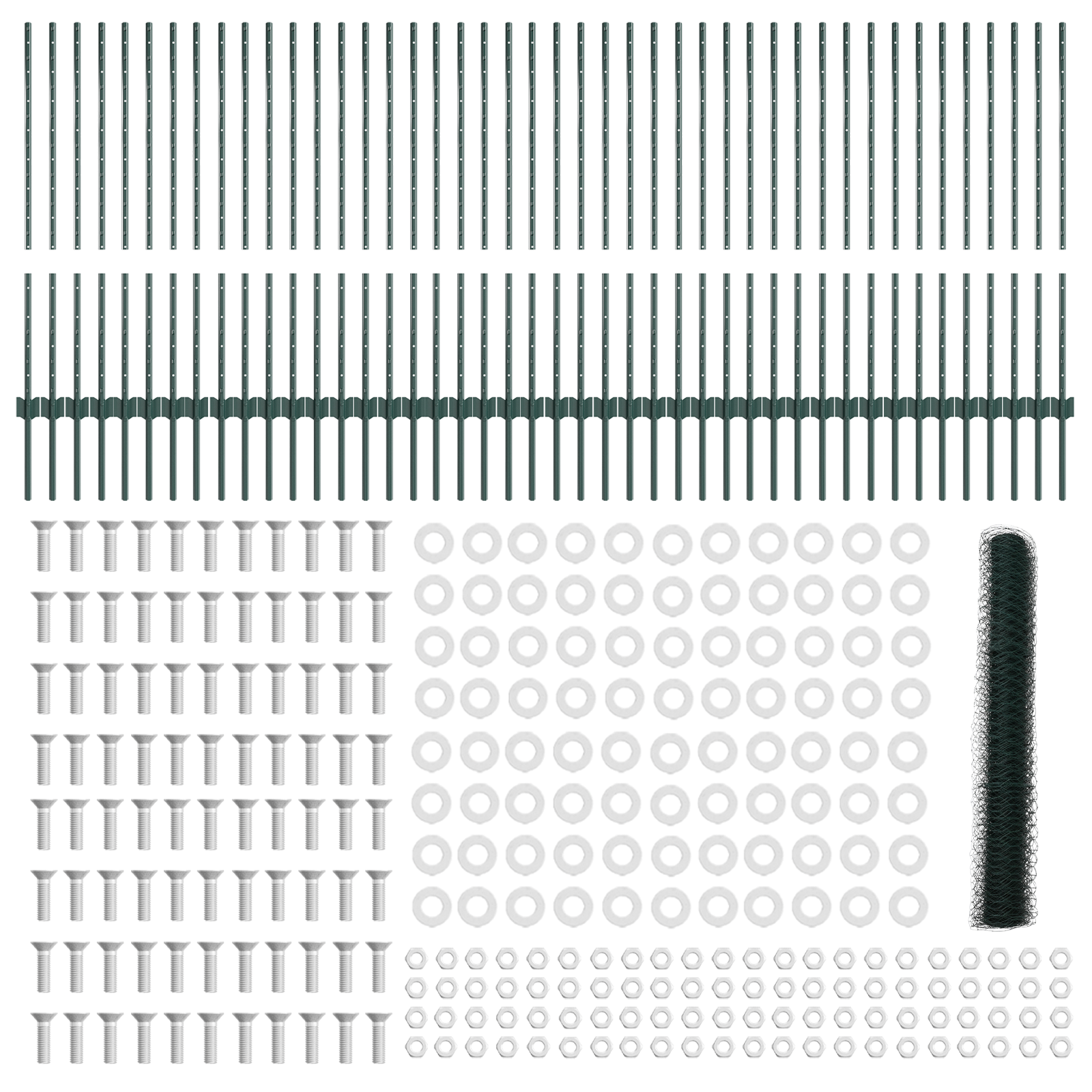 Fence Posts 11 pcs U-Channel Green 100 cm Steel - Image 5