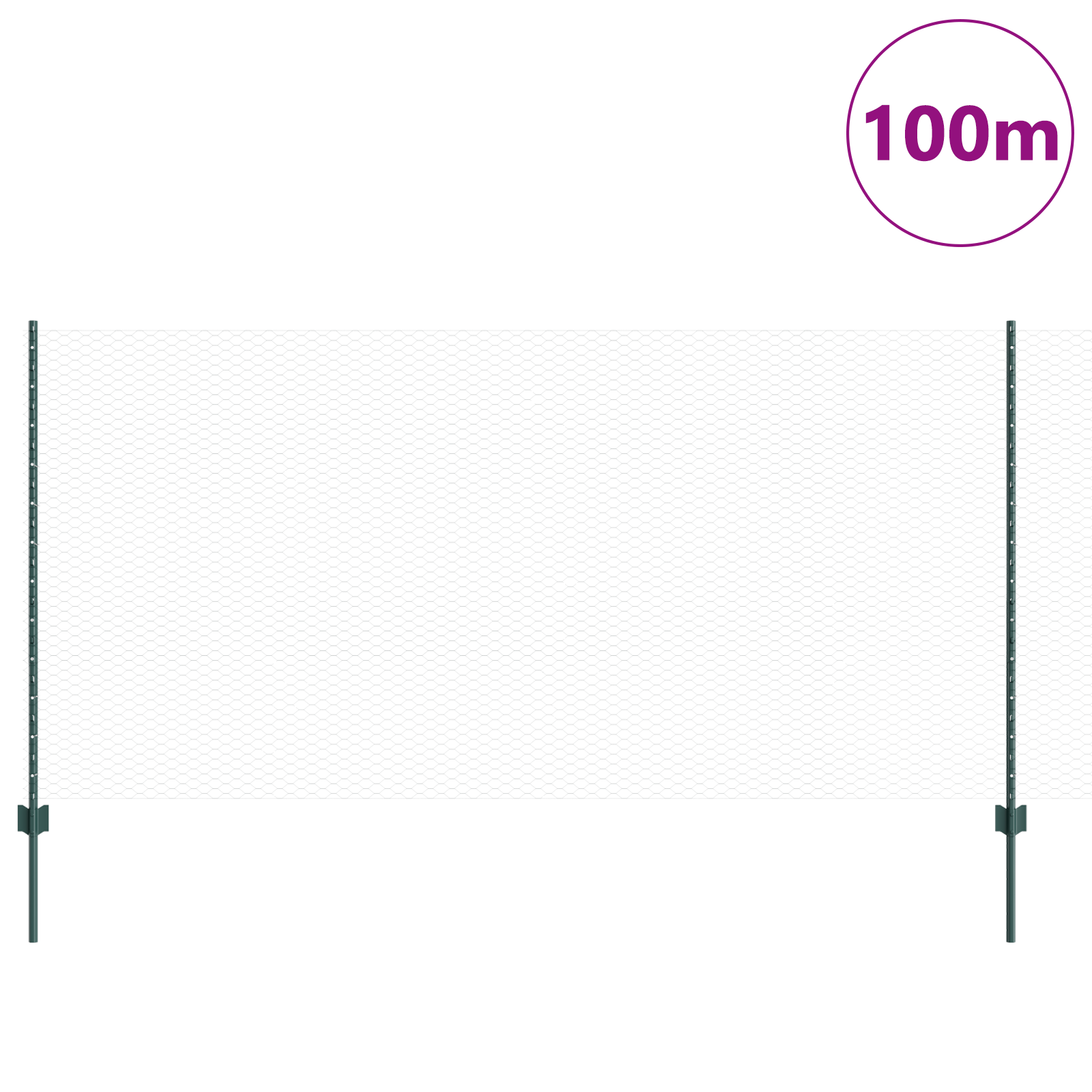 Fence Posts 11 pcs U-Channel Green 120 cm Steel - Image 3