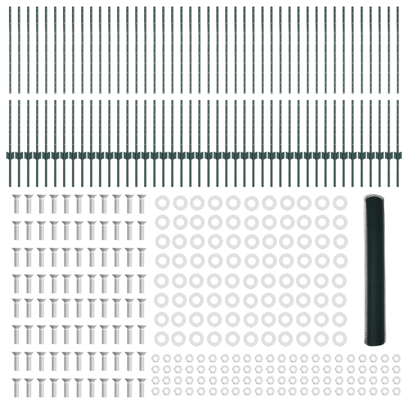 Fence Posts 11 pcs U-Channel Green 120 cm Steel - Image 5