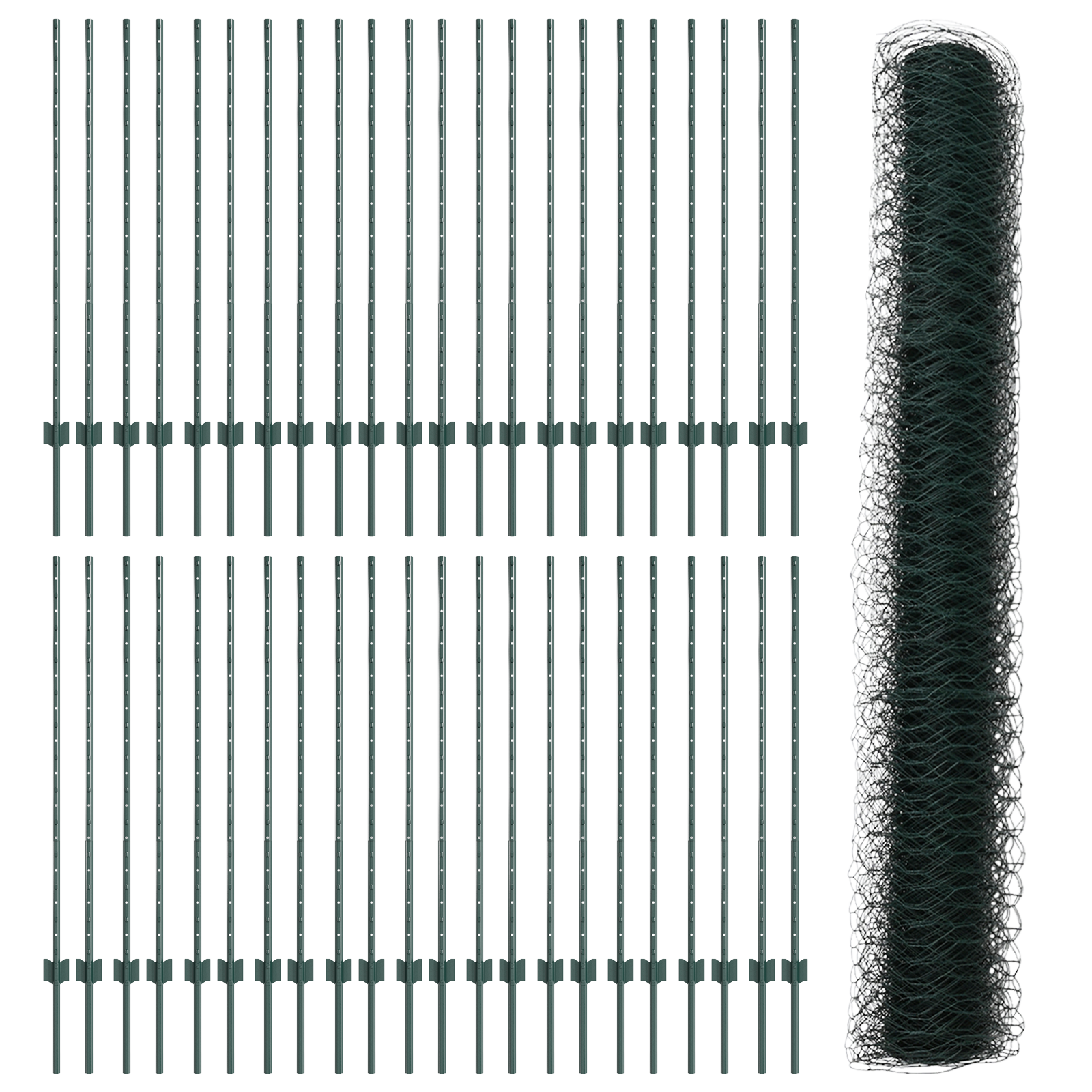 Fence Posts 11 pcs U-Channel Green 120 cm Steel - Image 4