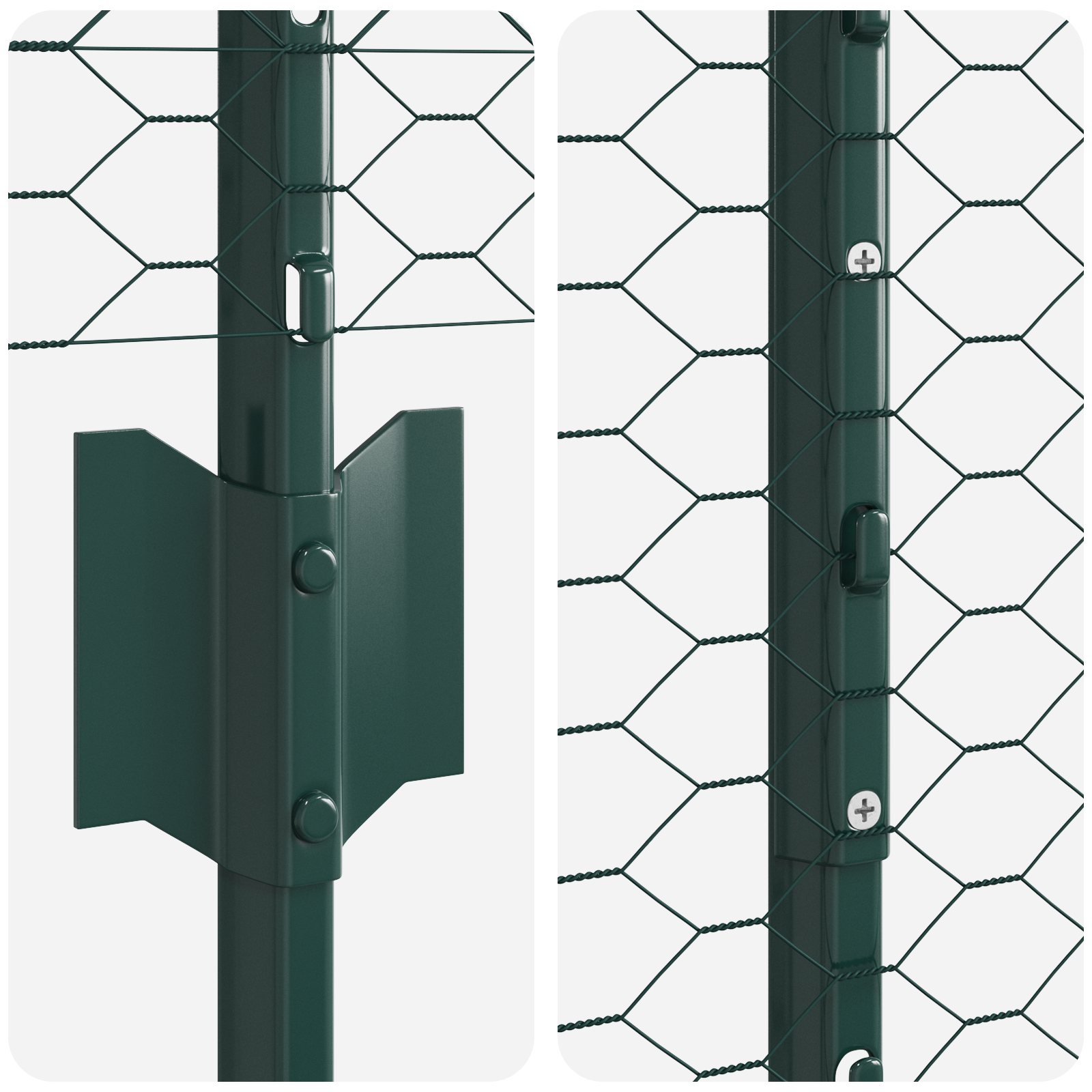 Fence Posts 11 pcs U-Channel Green 140 cm Steel - Image 7