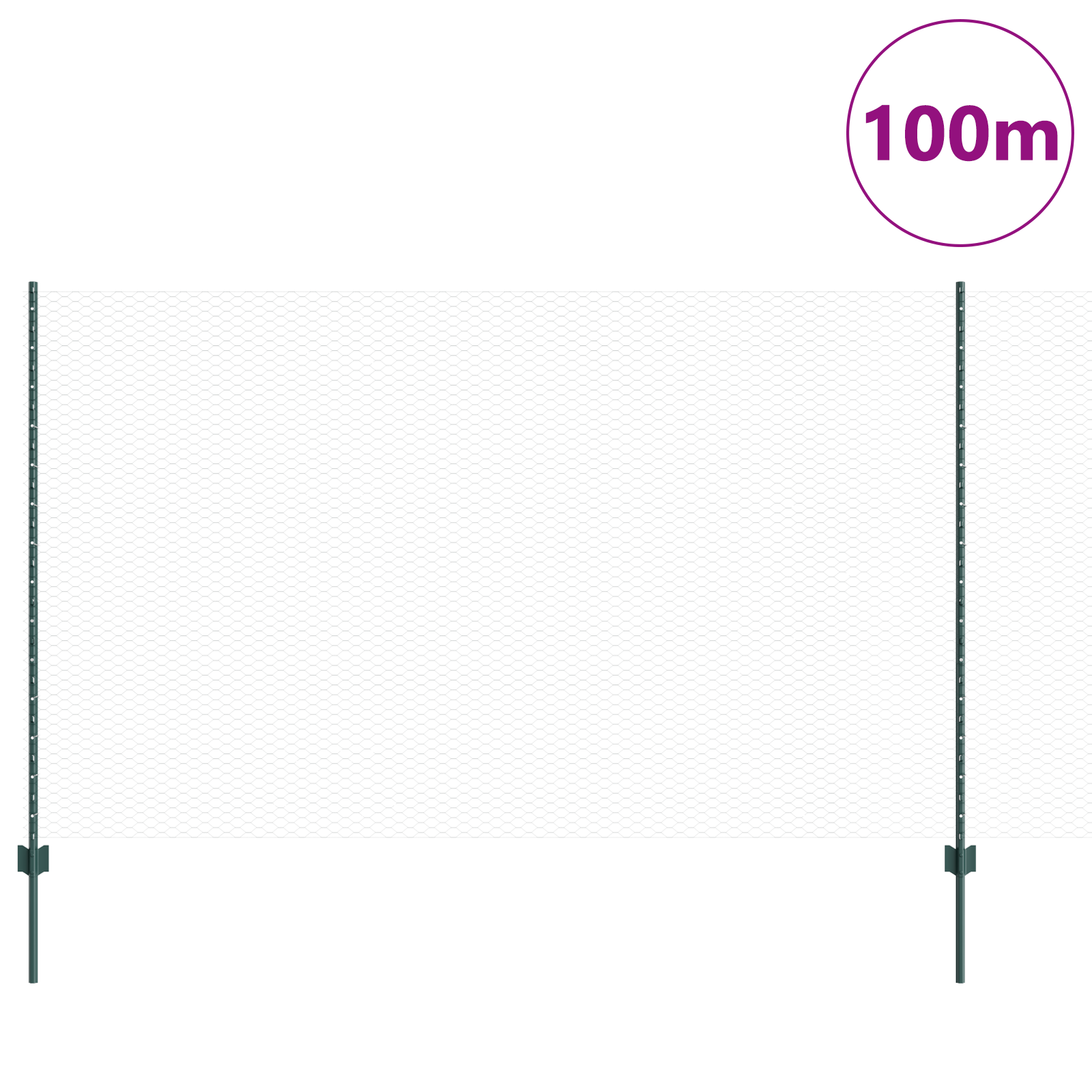 Fence Posts 11 pcs U-Channel Green 140 cm Steel - Image 3