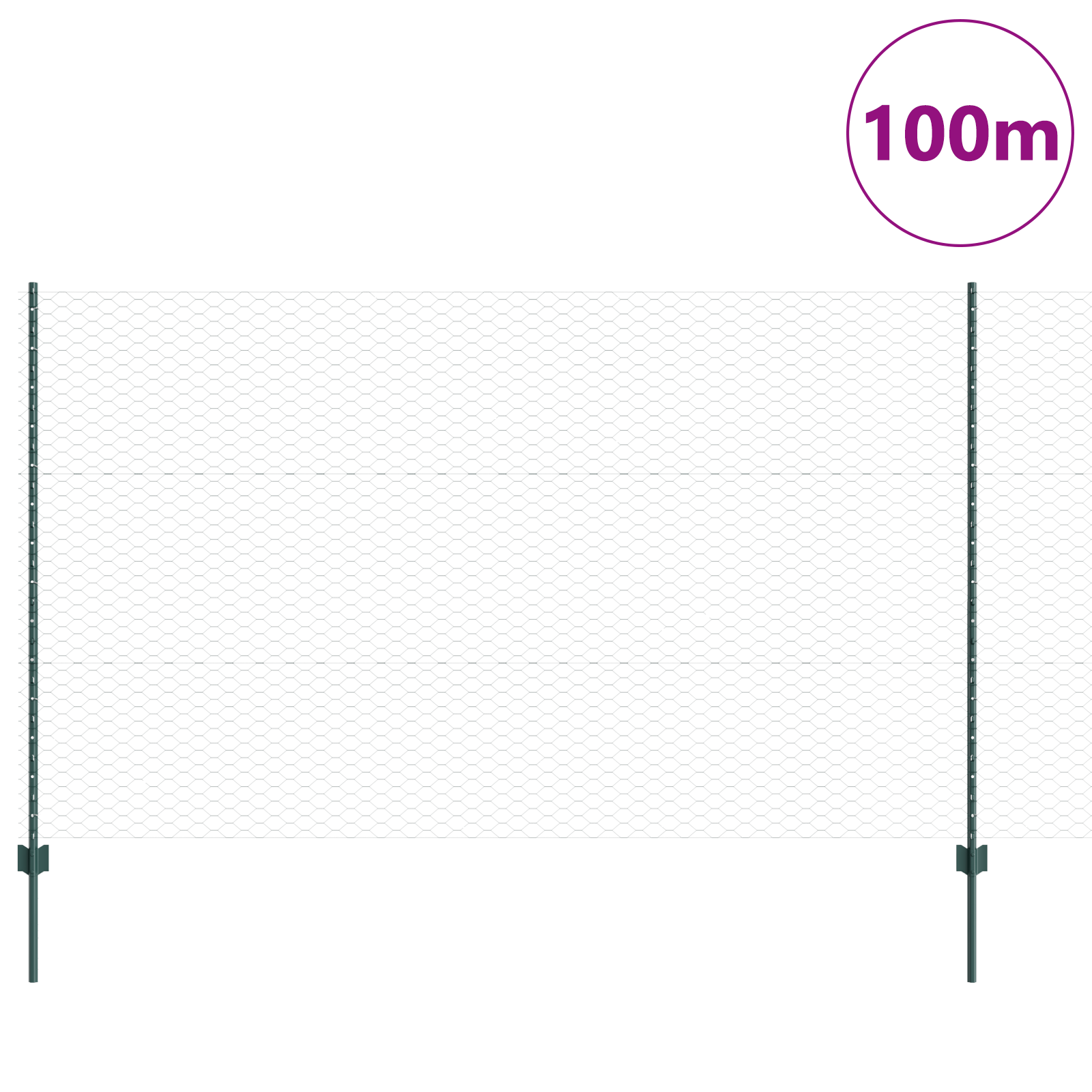 Fence Posts 11 pcs U-Channel Green 140 cm Steel - Image 3