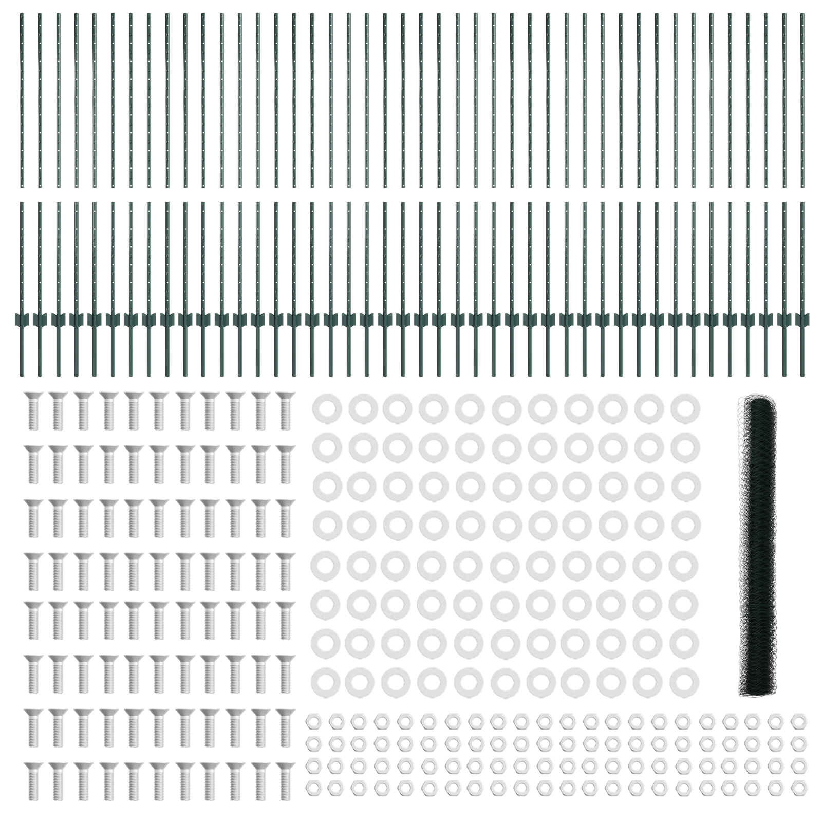 Fence Posts 11 pcs U-Channel Green 140 cm Steel - Image 5
