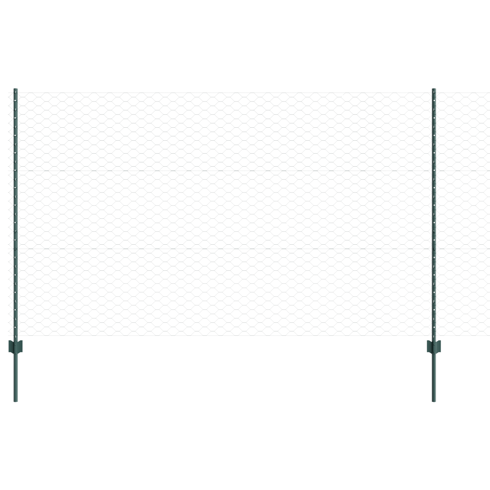 Fence Posts 11 pcs U-Channel Green 140 cm Steel - Image 2