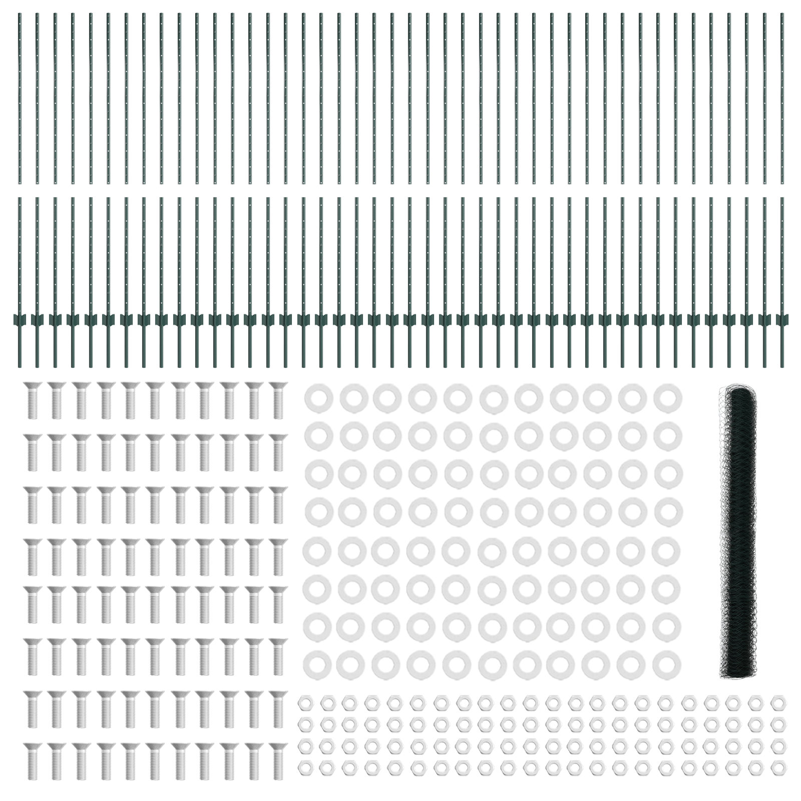 Fence Posts 11 pcs U-Channel Green 150 cm Steel - Image 5