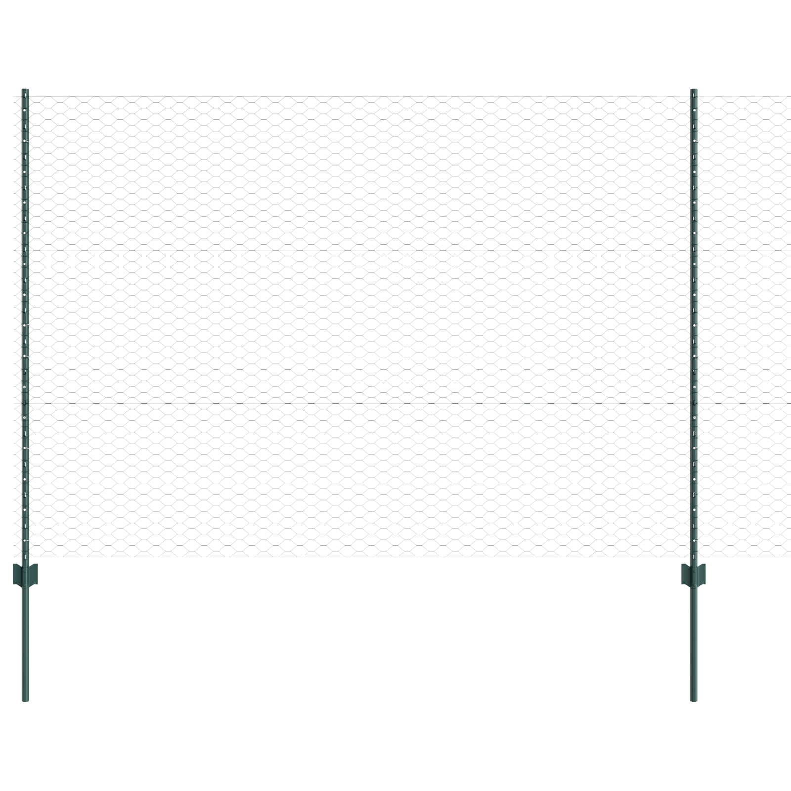 Fence Posts 11 pcs U-Channel Green 150 cm Steel - Image 2