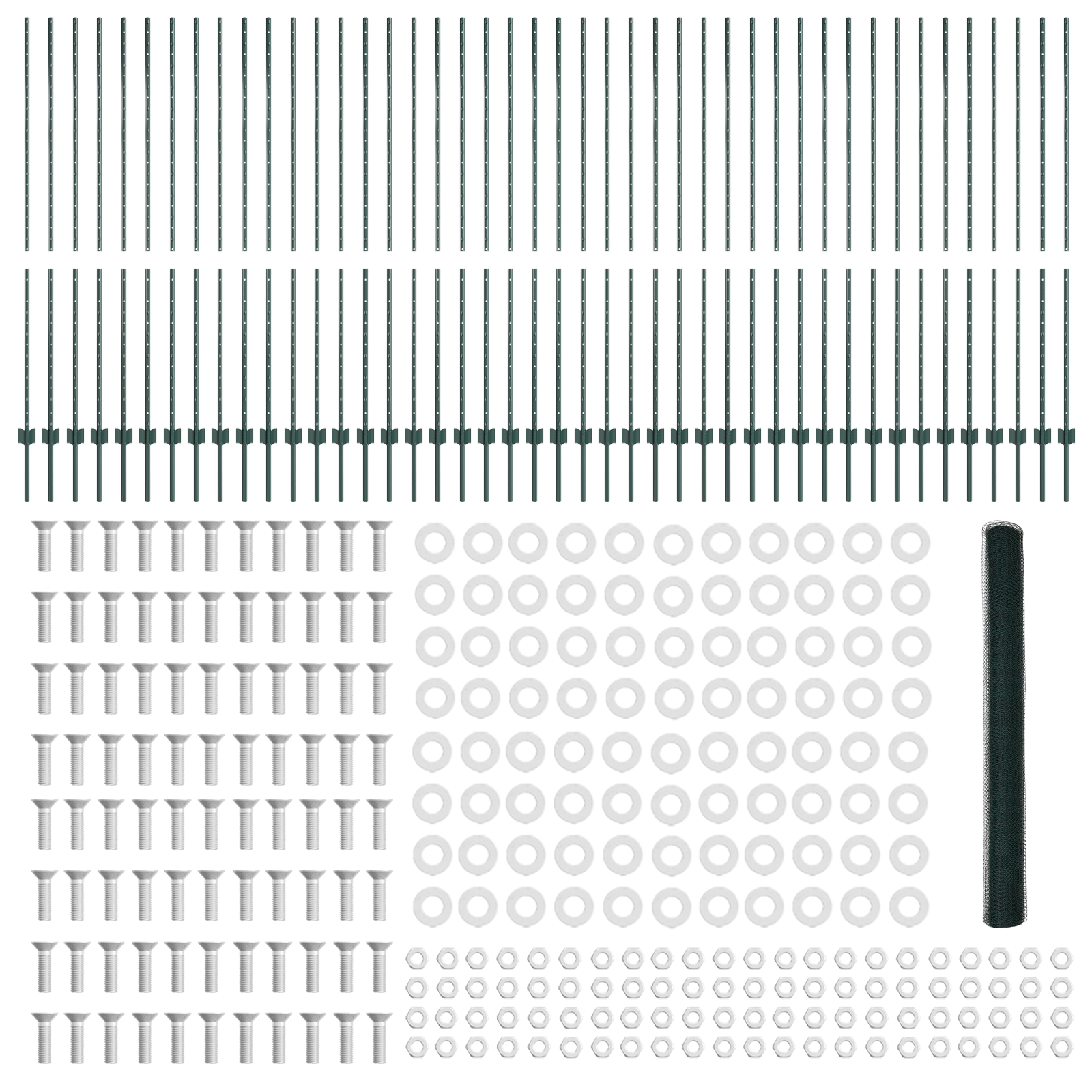 Fence Posts 11 pcs U-Channel Green 160 cm Steel - Image 5