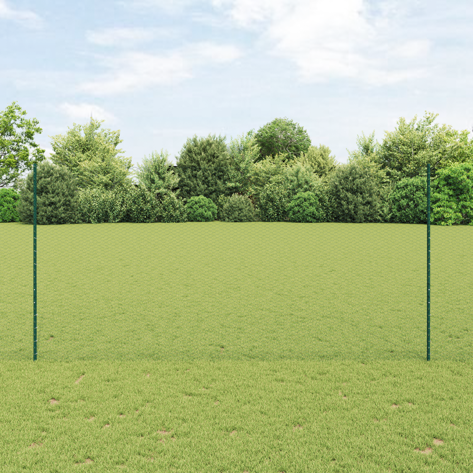 Fence Posts 11 pcs U-Channel Green 160 cm Steel