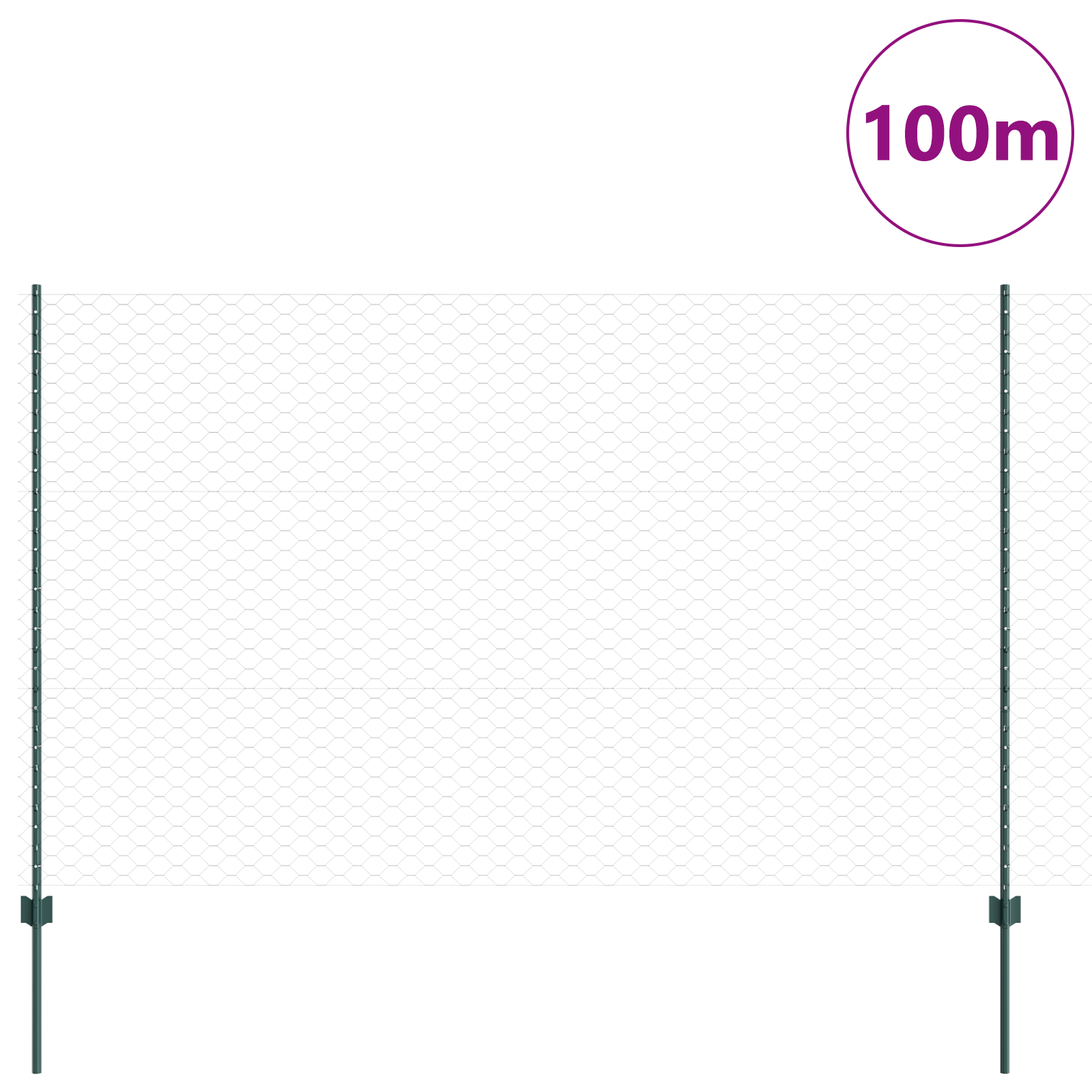 Fence Posts 11 pcs U-Channel Green 160 cm Steel - Image 3