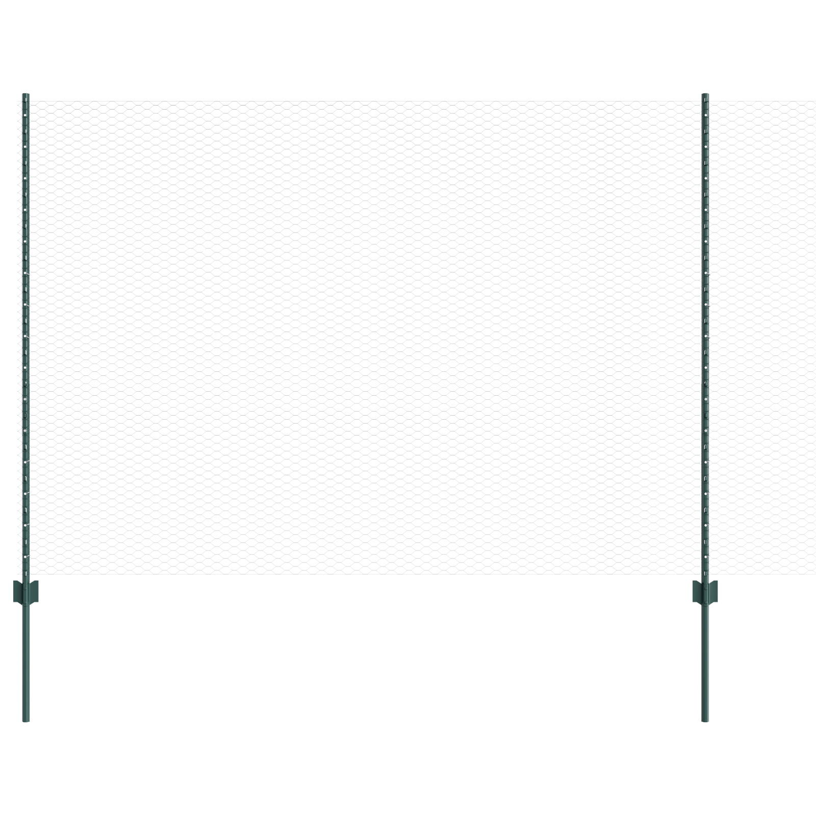 Fence Posts 11 pcs U-Channel Green 160 cm Steel - Image 2