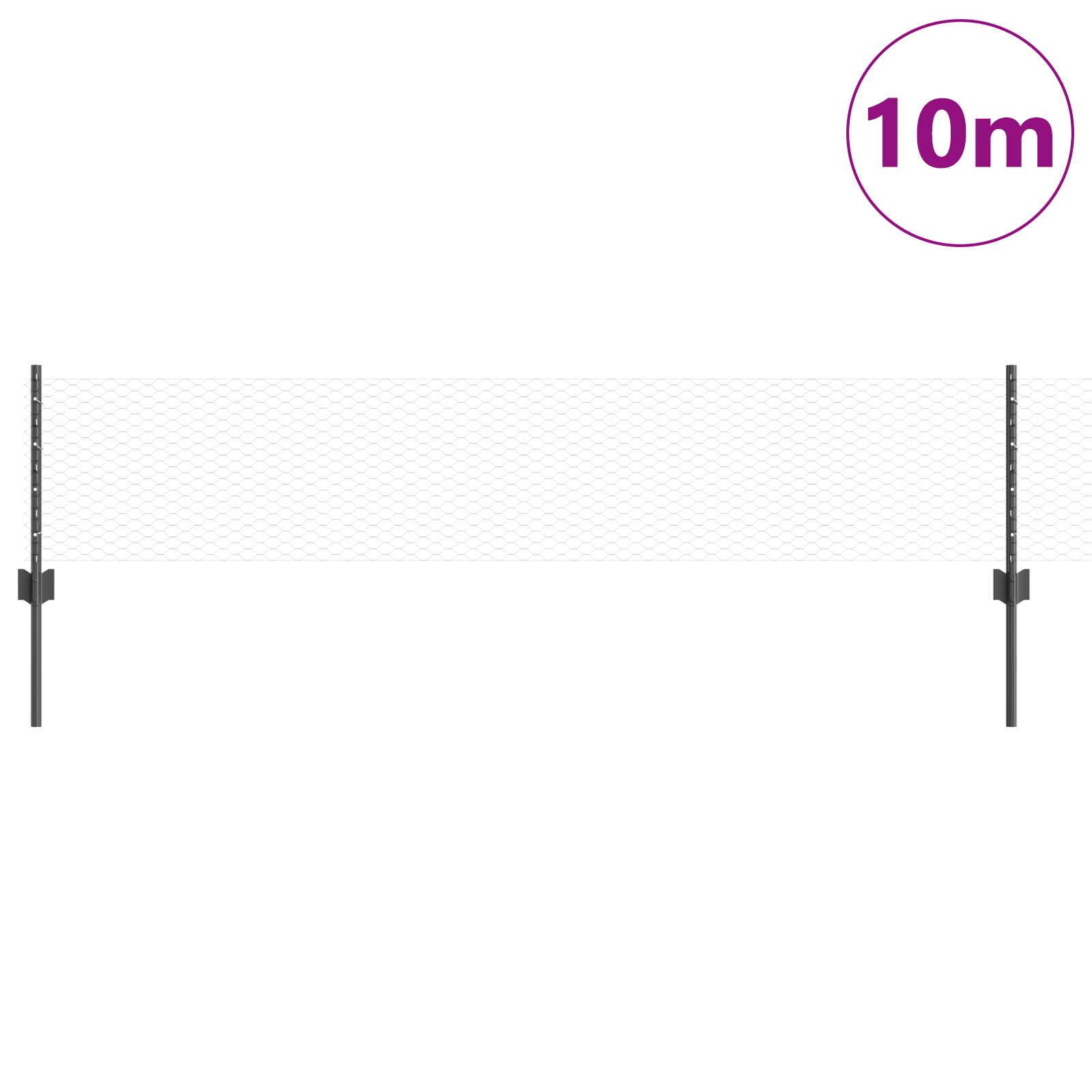 Fence Posts 5 pcs U-Channel Grey 40 cm Steel - Image 3