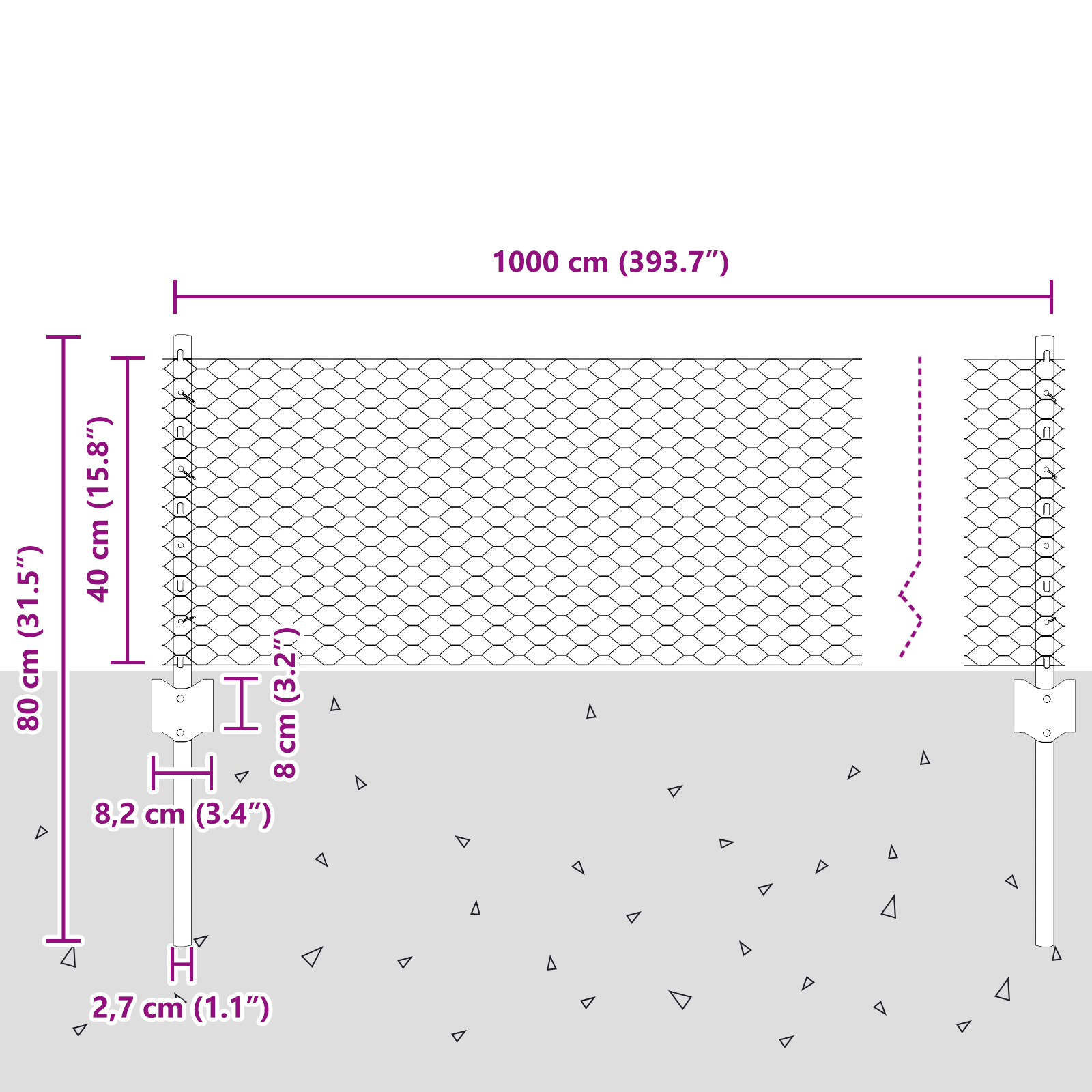 Fence Posts 5 pcs U-Channel Grey 40 cm Steel - Image 10