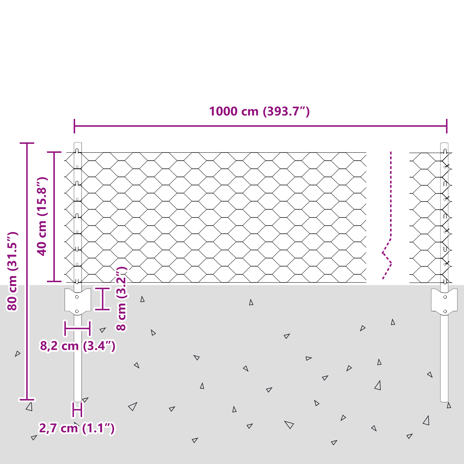 Fence Posts 5 pcs U-Channel Grey 40 cm Steel - Image 10