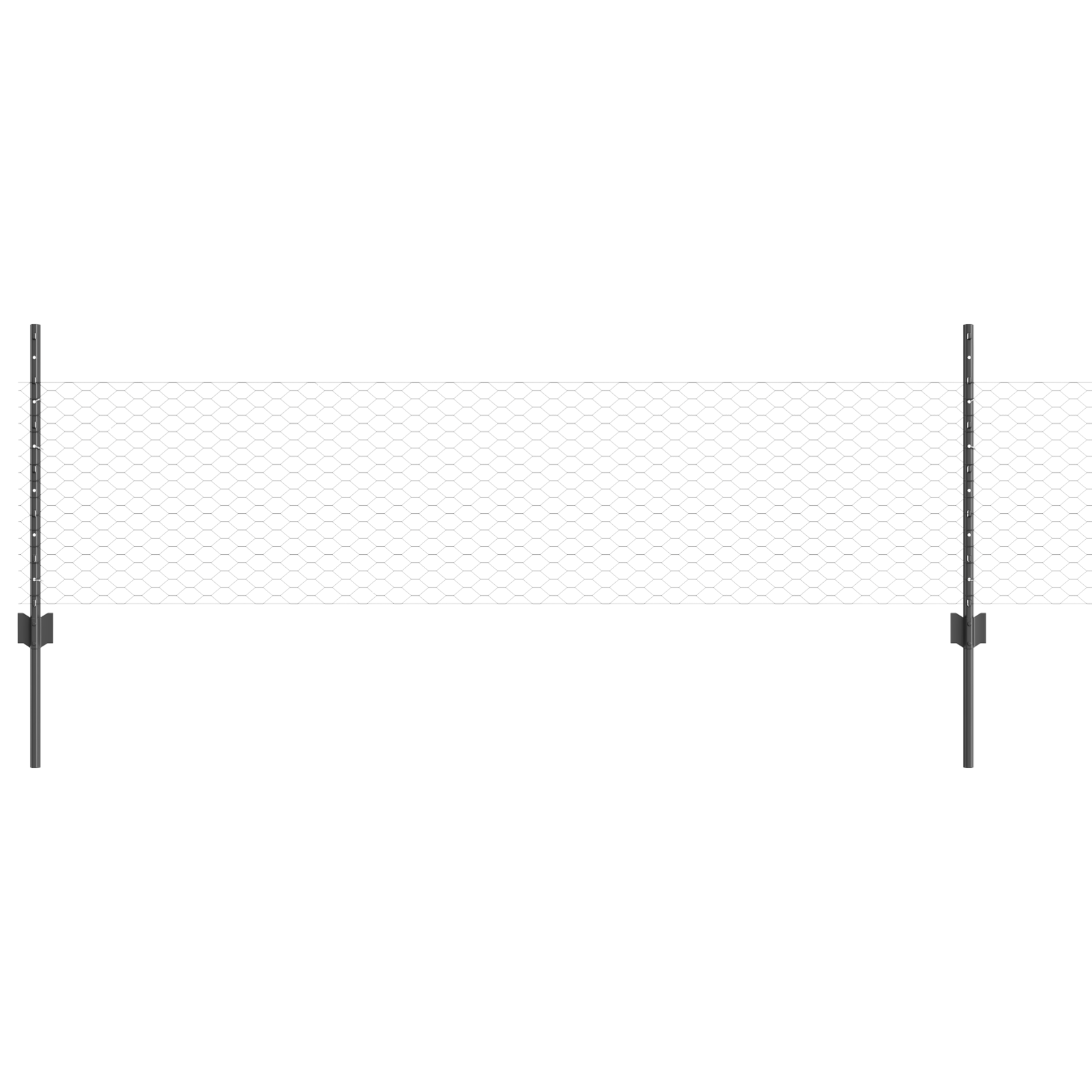 Fence Posts 5 pcs U-Channel Grey 60 cm Steel - Image 2