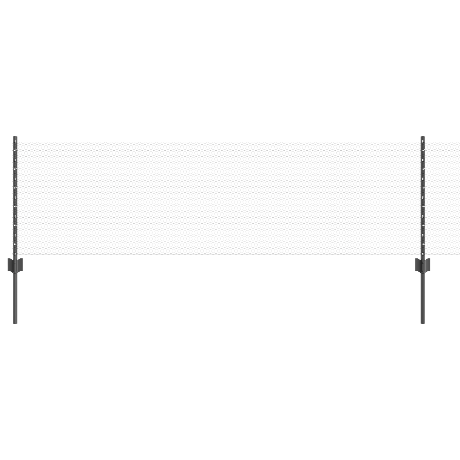 Fence Posts 5 pcs U-Channel Grey 60 cm Steel - Image 2
