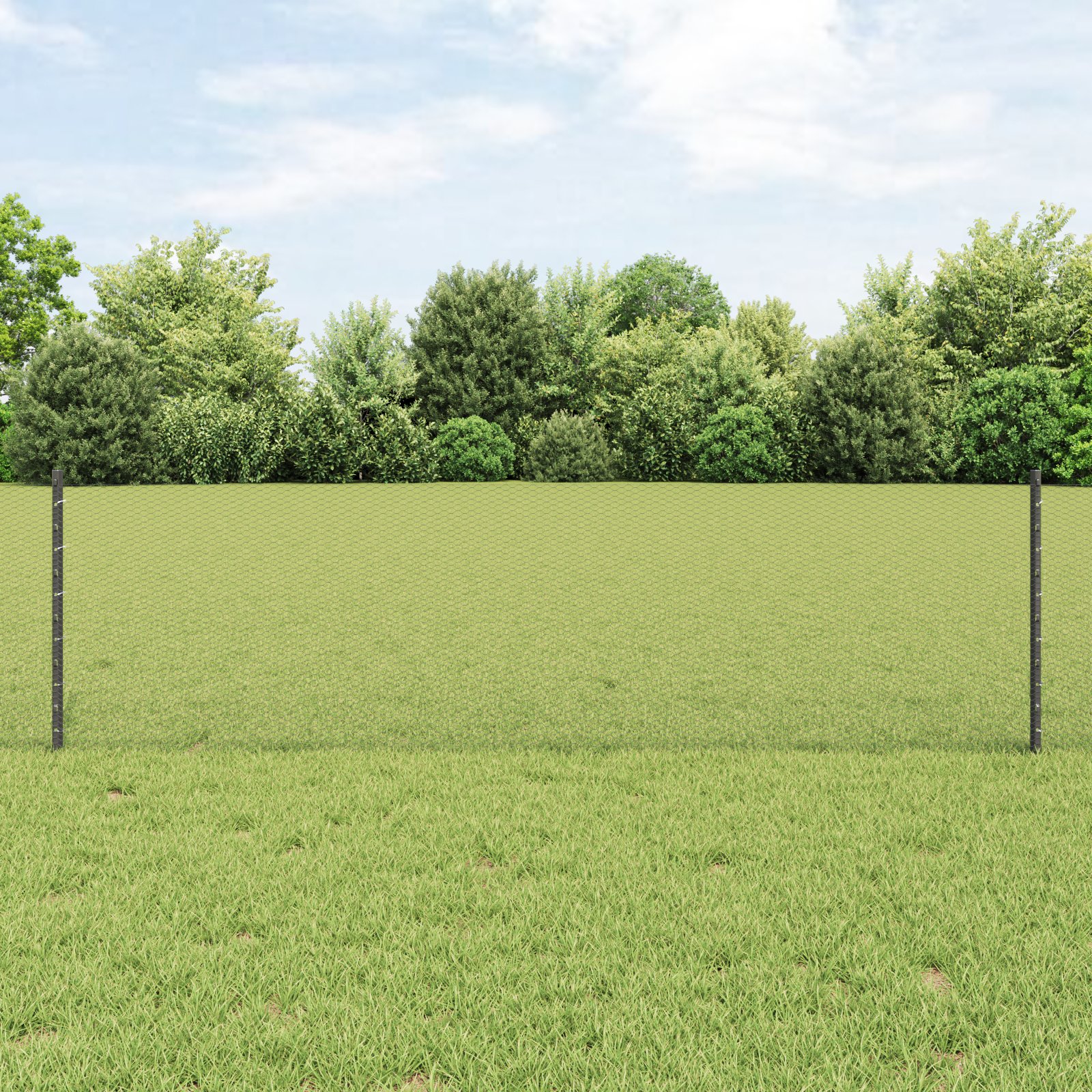 Fence Posts 5 pcs U-Channel Grey 60 cm Steel