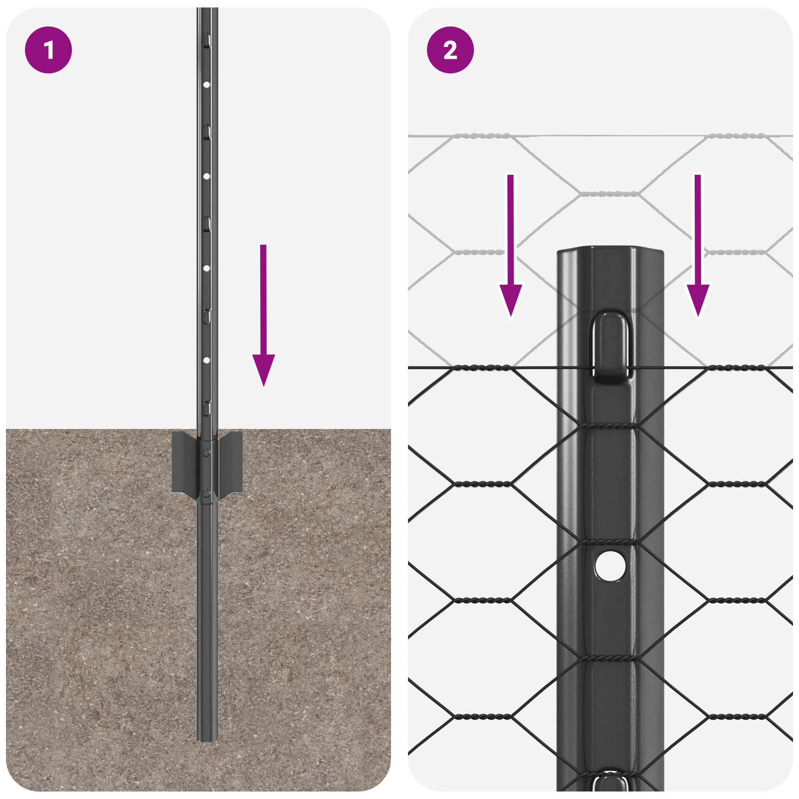 Fence Posts 5 pcs U-Channel Grey 60 cm Steel - Image 9