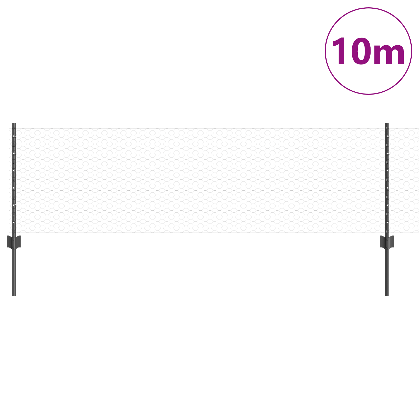 Fence Posts 5 pcs U-Channel Grey 60 cm Steel - Image 3