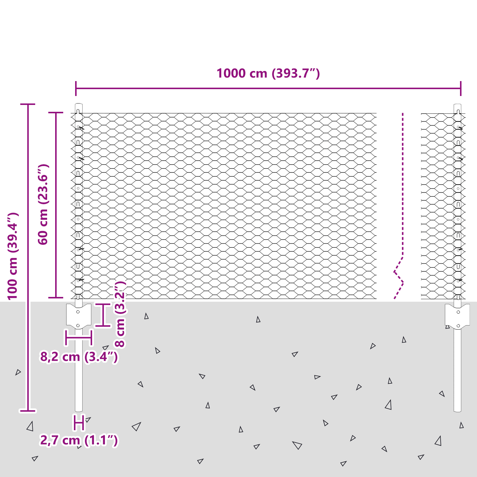 Fence Posts 5 pcs U-Channel Grey 60 cm Steel - Image 10