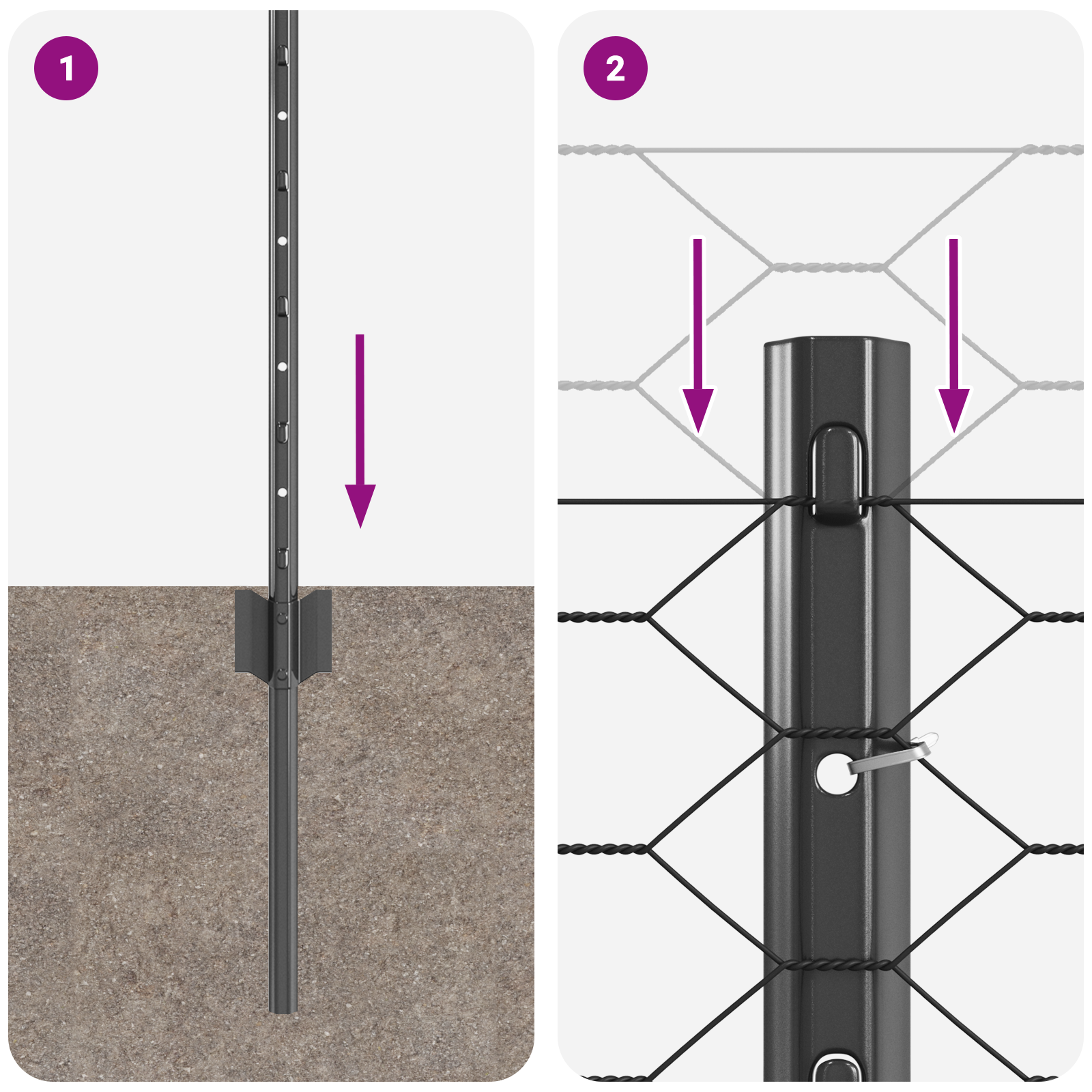 Fence Posts 5 pcs U-Channel Grey 60 cm Steel - Image 9