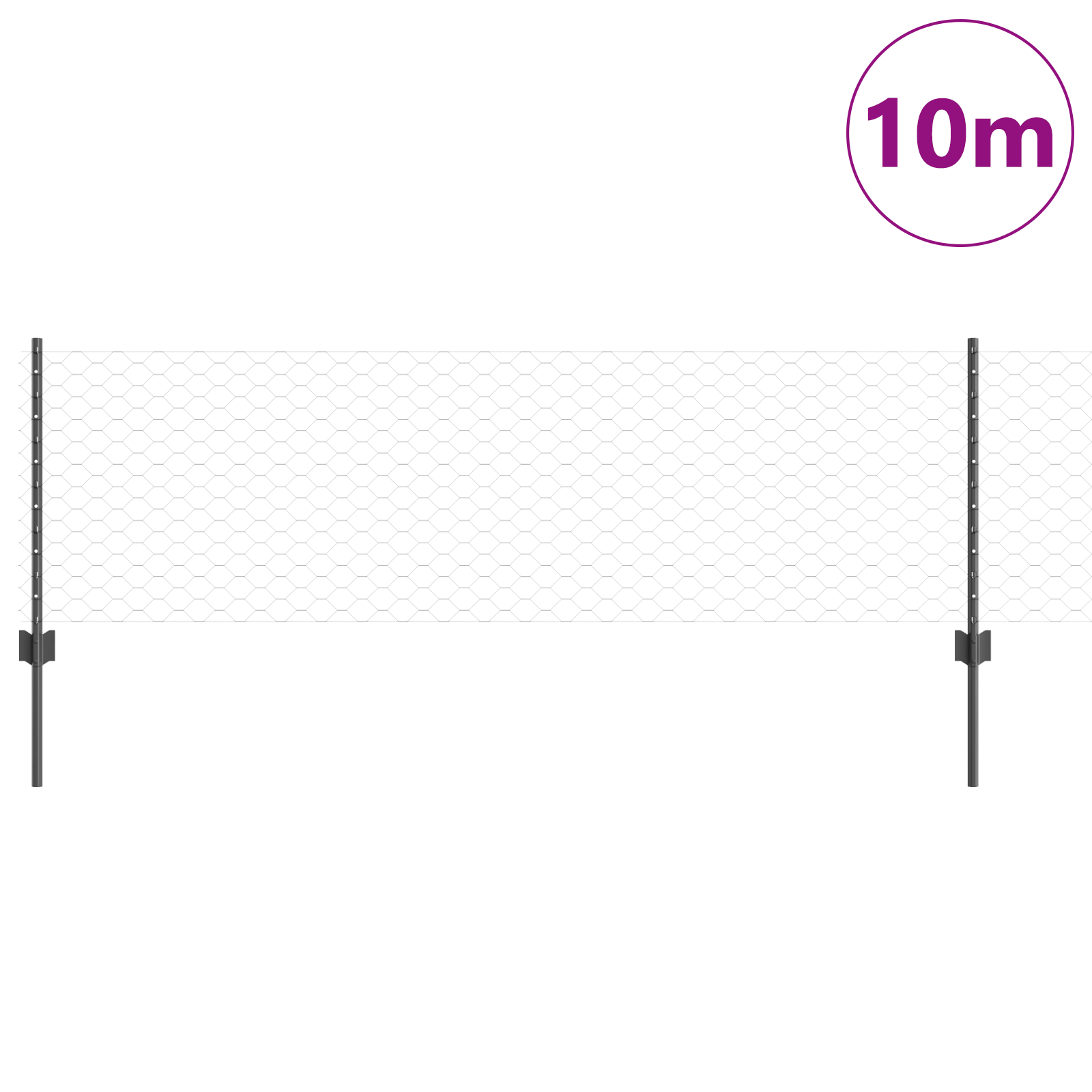 Fence Posts 5 pcs U-Channel Grey 60 cm Steel - Image 3