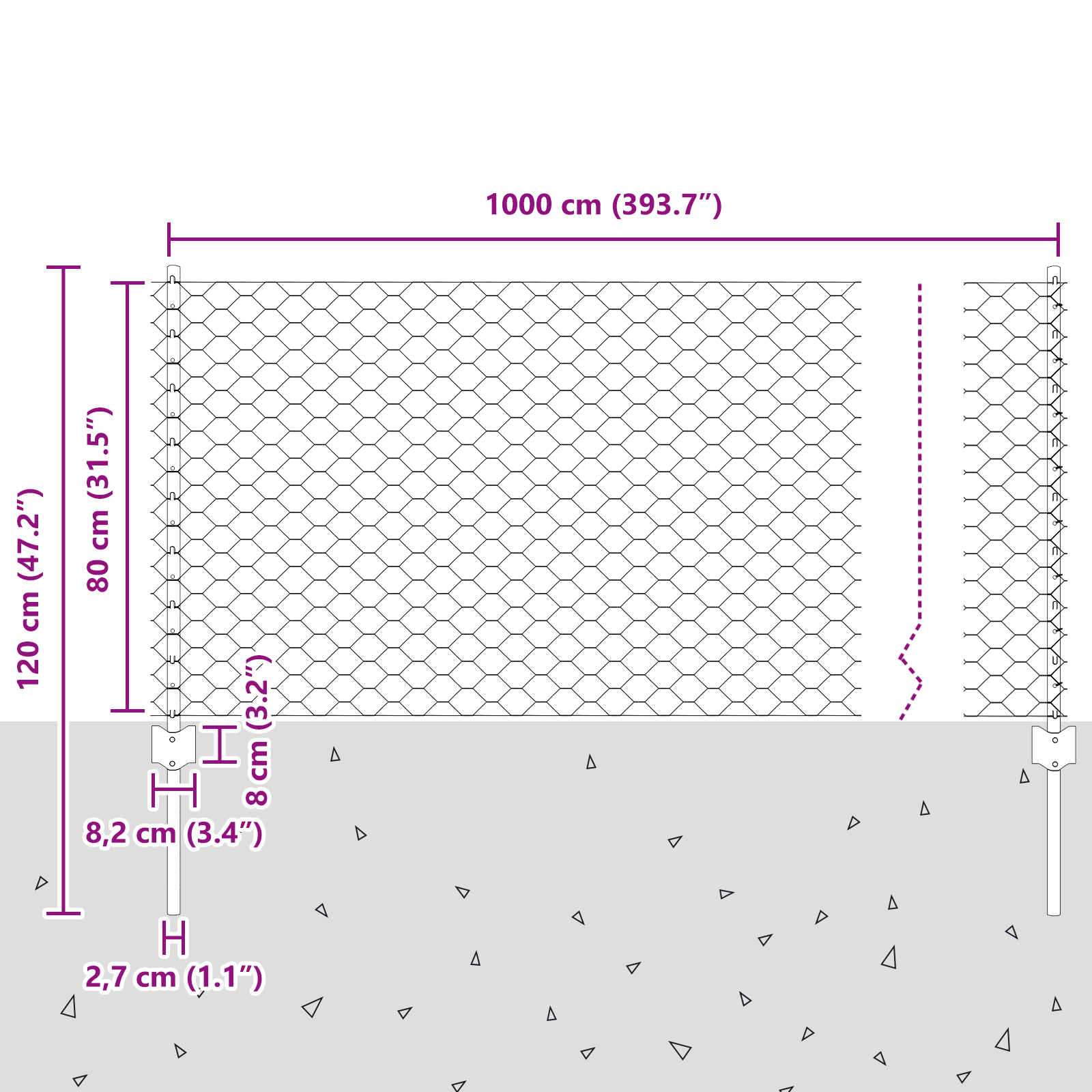 Fence Posts 5 pcs U-Channel Grey 80 cm Steel - Image 10